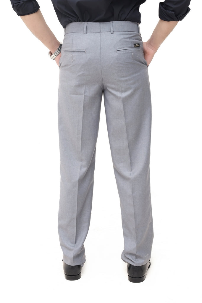Men's Silver Grey Tropical Fabric Formal Trouser