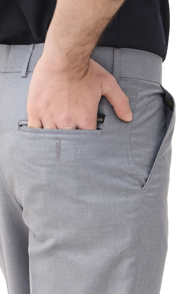Men's Silver Grey Tropical Fabric Formal Trouser