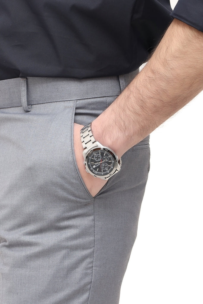 Men's Silver Grey Tropical Fabric Formal Trouser