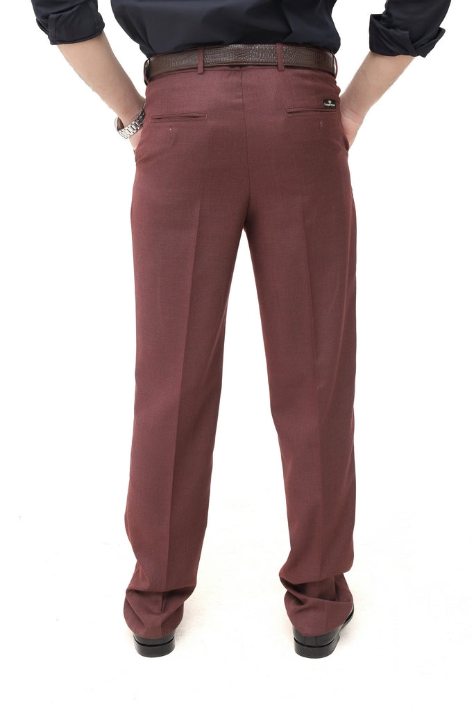 Men's Maroon Tropical Fabric Formal Trouser