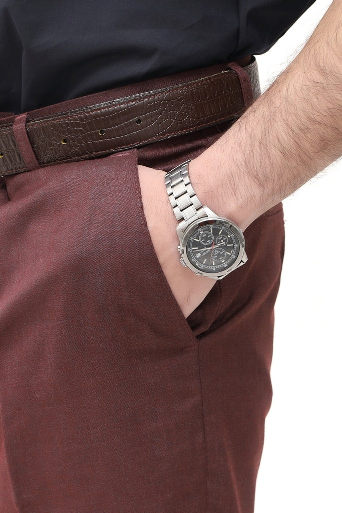 Men's Maroon Tropical Fabric Formal Trouser