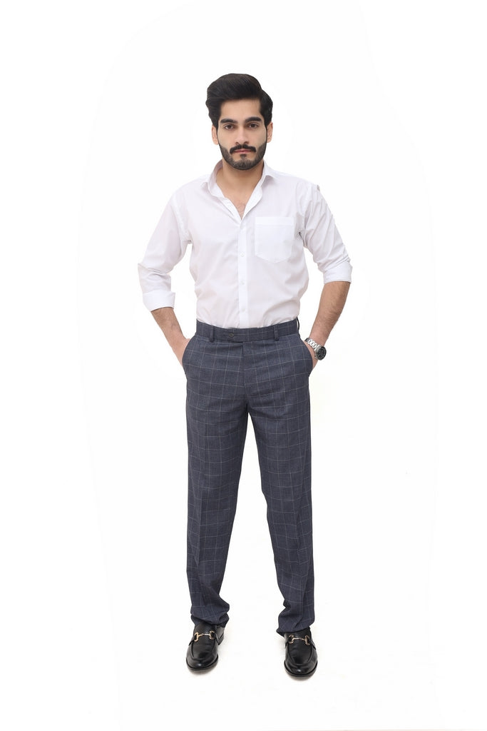 Men's Charcoal Grey Tropical Fabric Formal Trouser