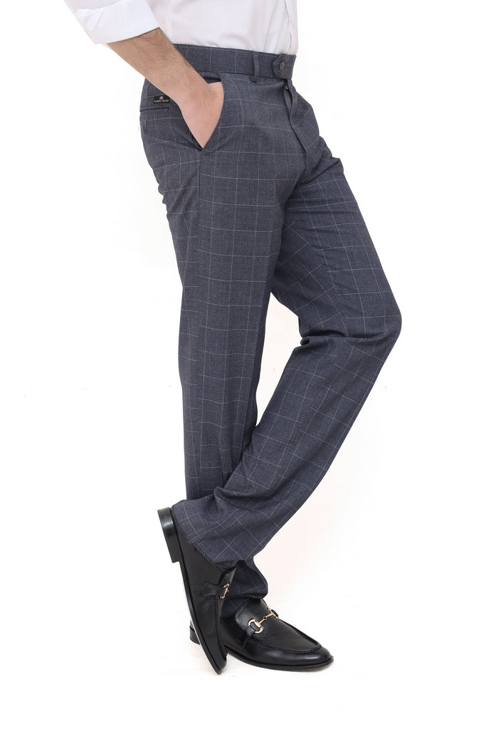Men's Charcoal Grey Tropical Fabric Formal Trouser