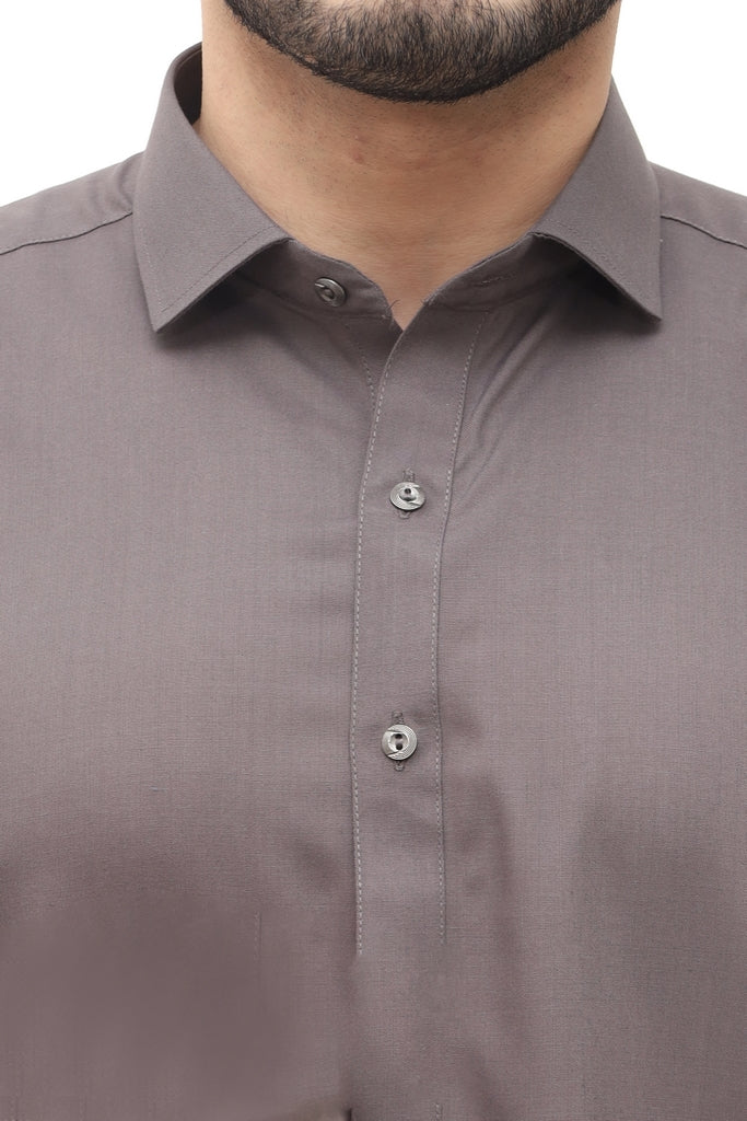 Men's Warm Grey Wash & Wear Shalwar Kameez