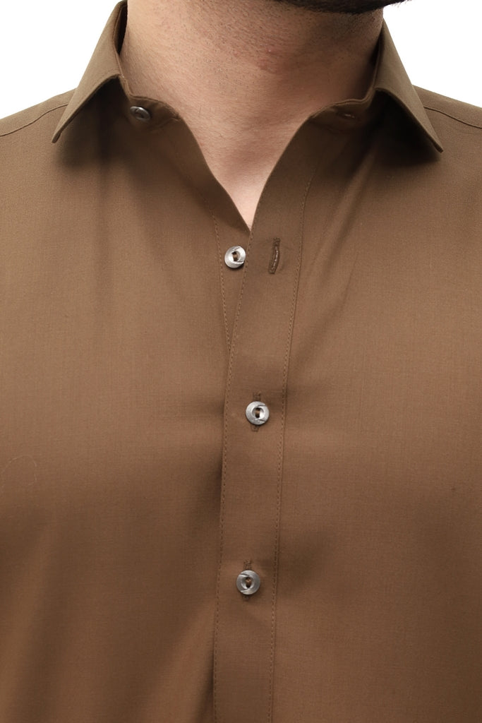 Men's Dark Brown Wash & Wear Shalwar Kameez