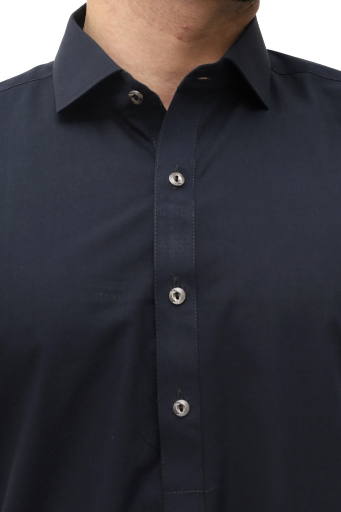 Men's Navy Blue Wash & Wear Shalwar Kameez
