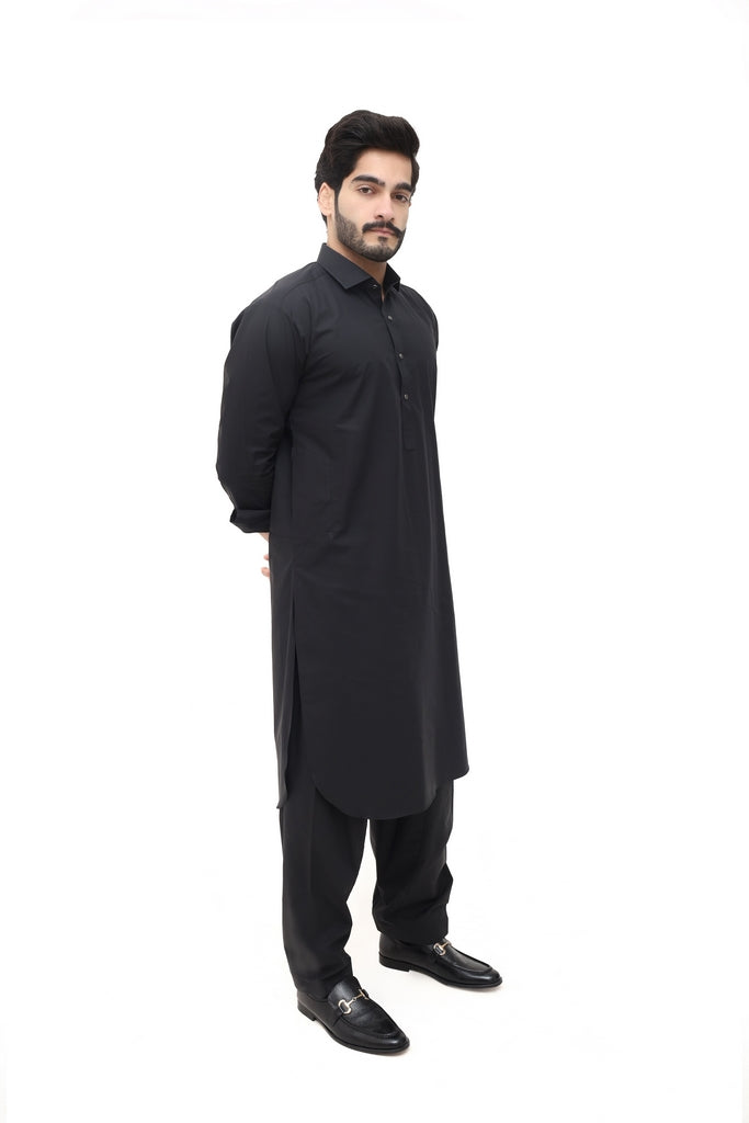 Men's Black Wash & Wear Shalwar Kameez