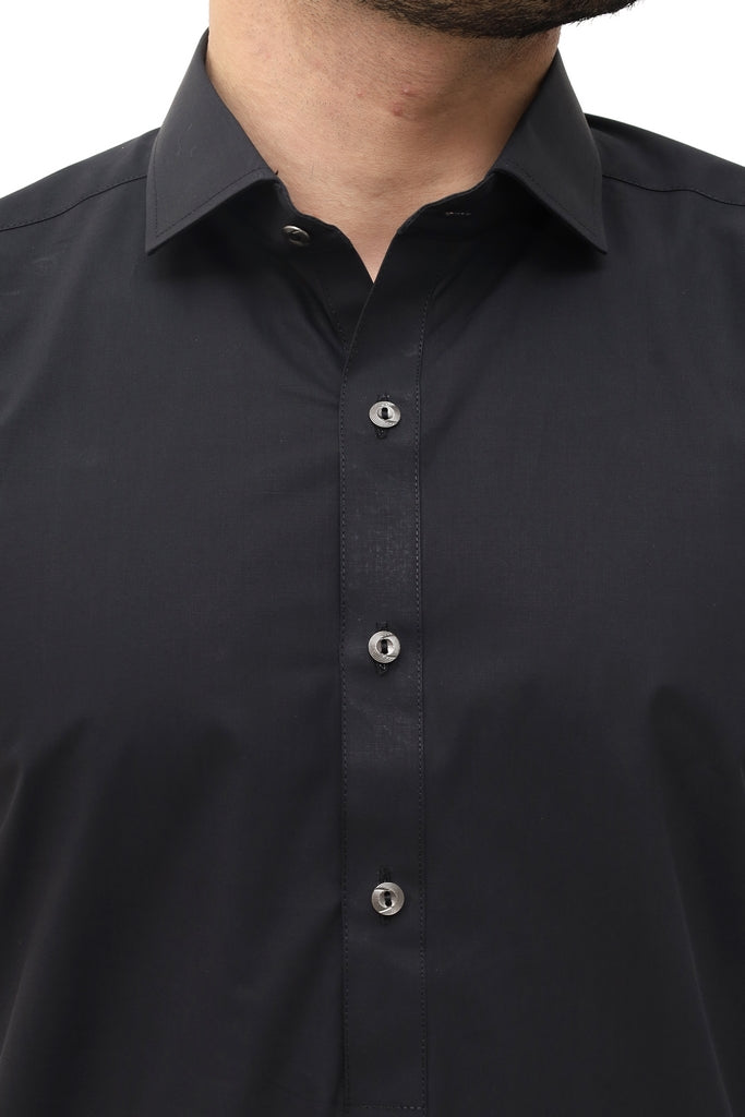 Men's Black Wash & Wear Shalwar Kameez