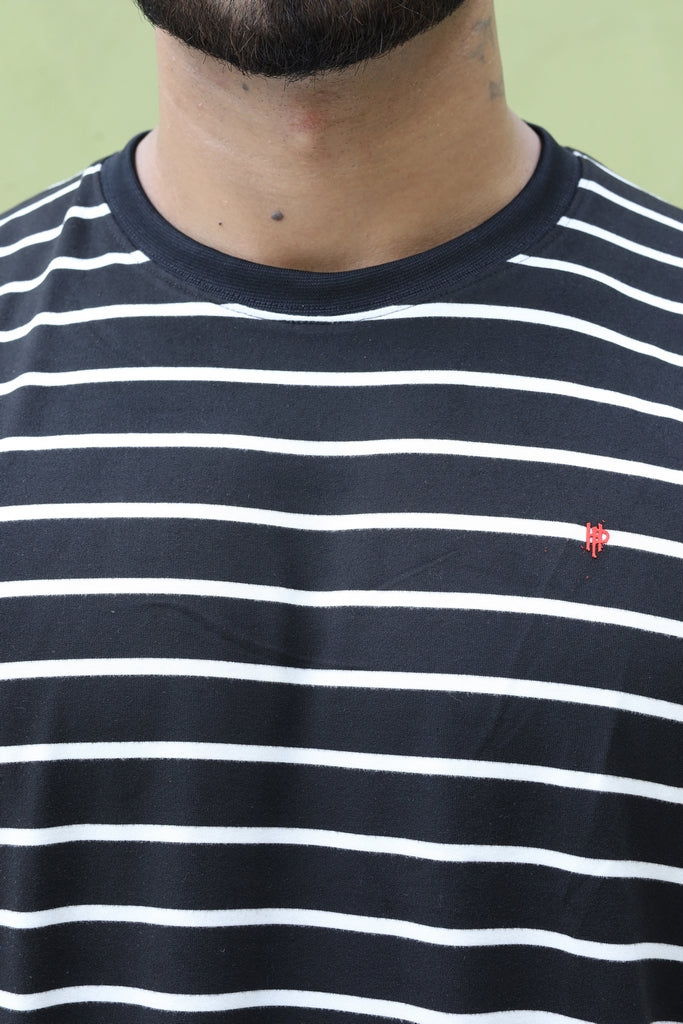 Men’s Black & White Striped T-Shirt