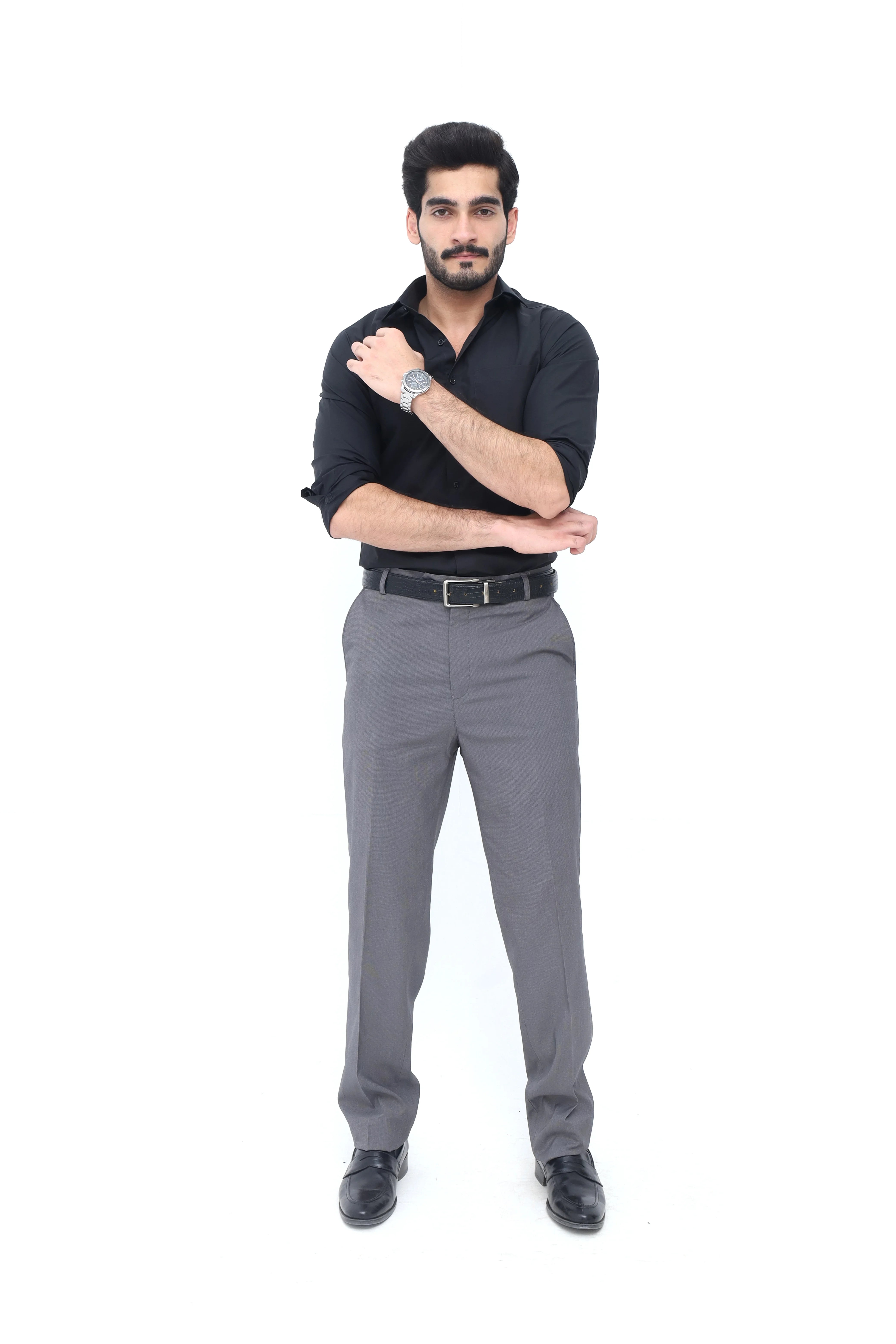 Tailored Grey Formal Trousers