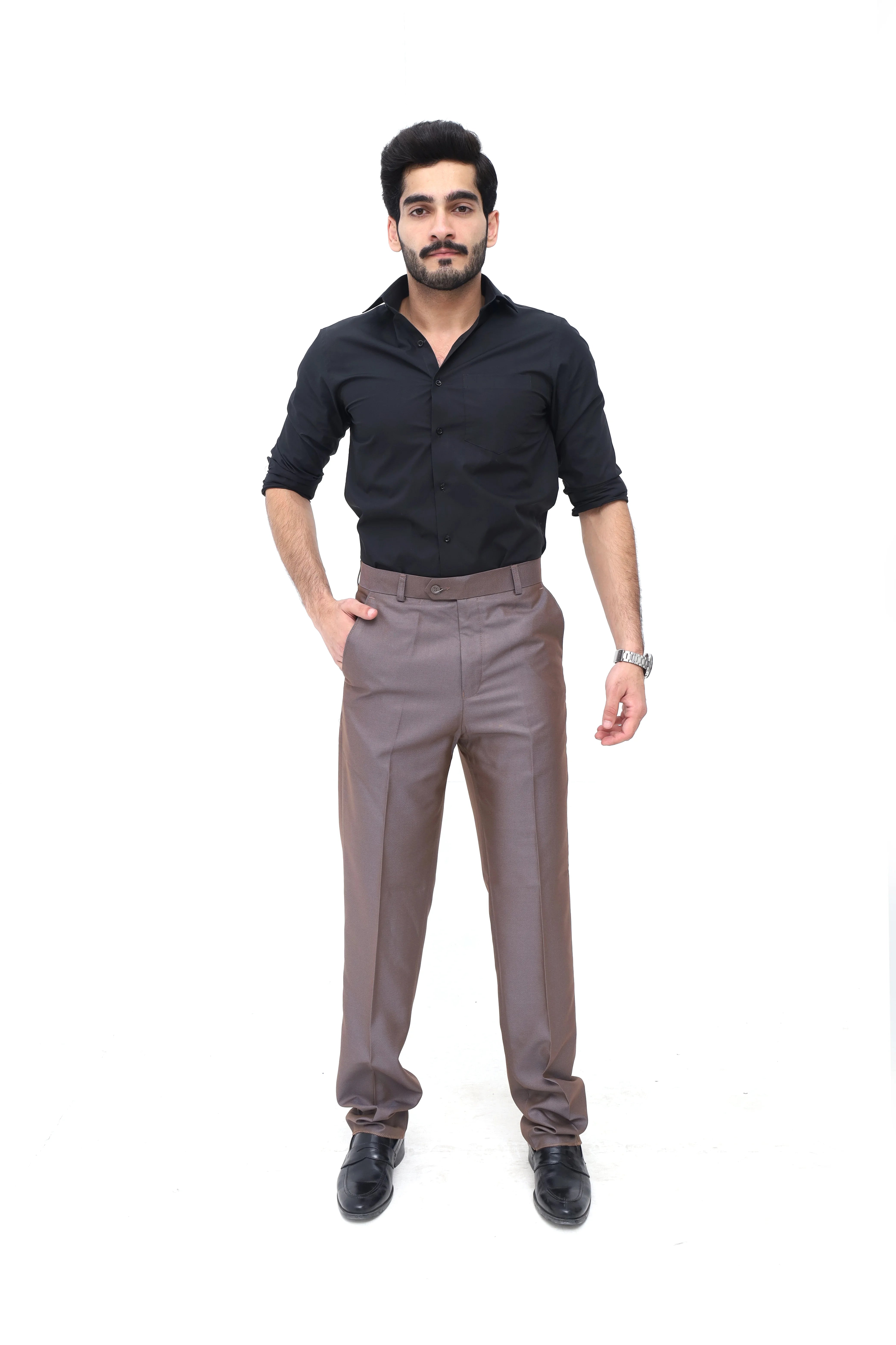 Classic Fit Mocha Brown Formal Trouser