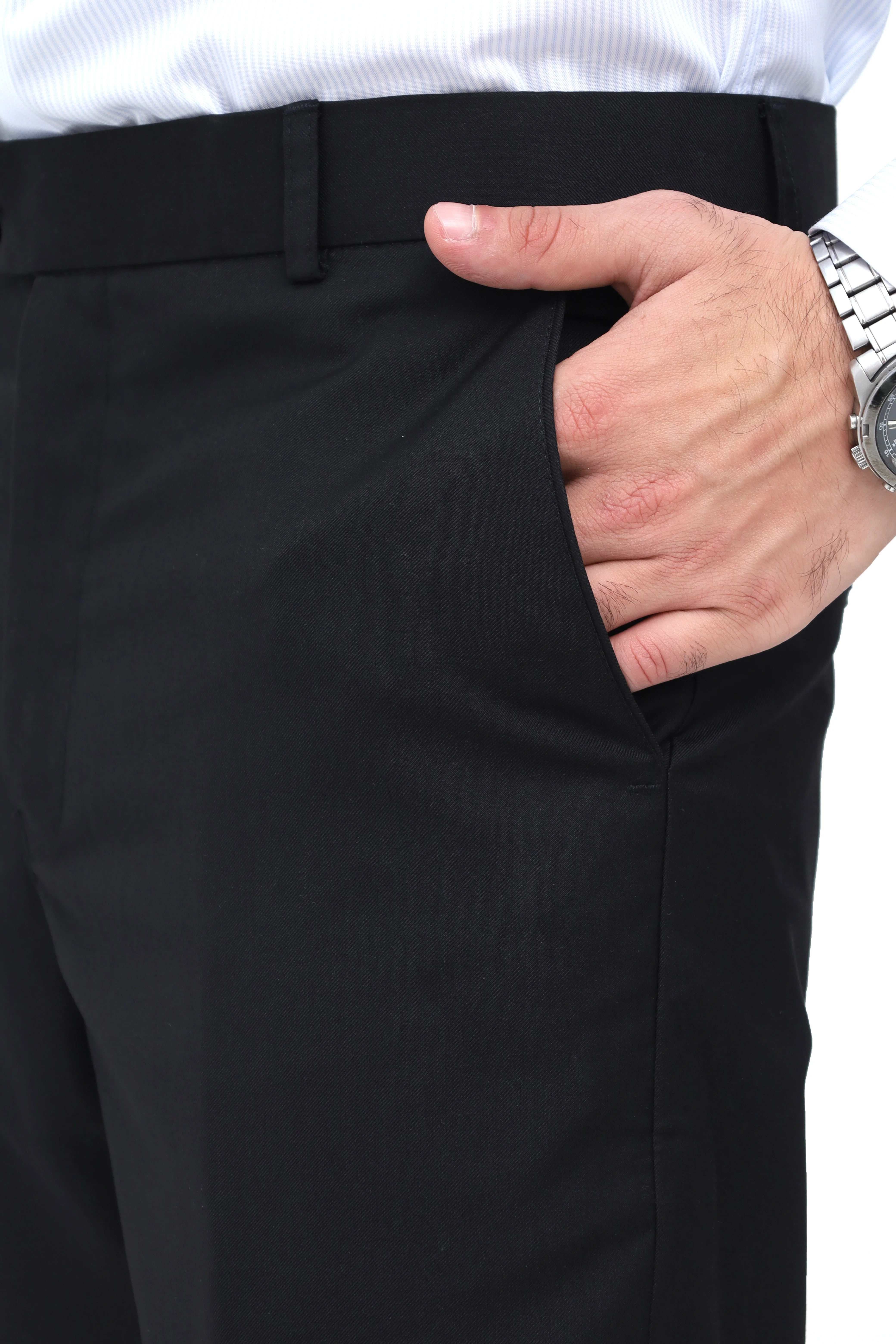 Tailored Black Formal Trousers
