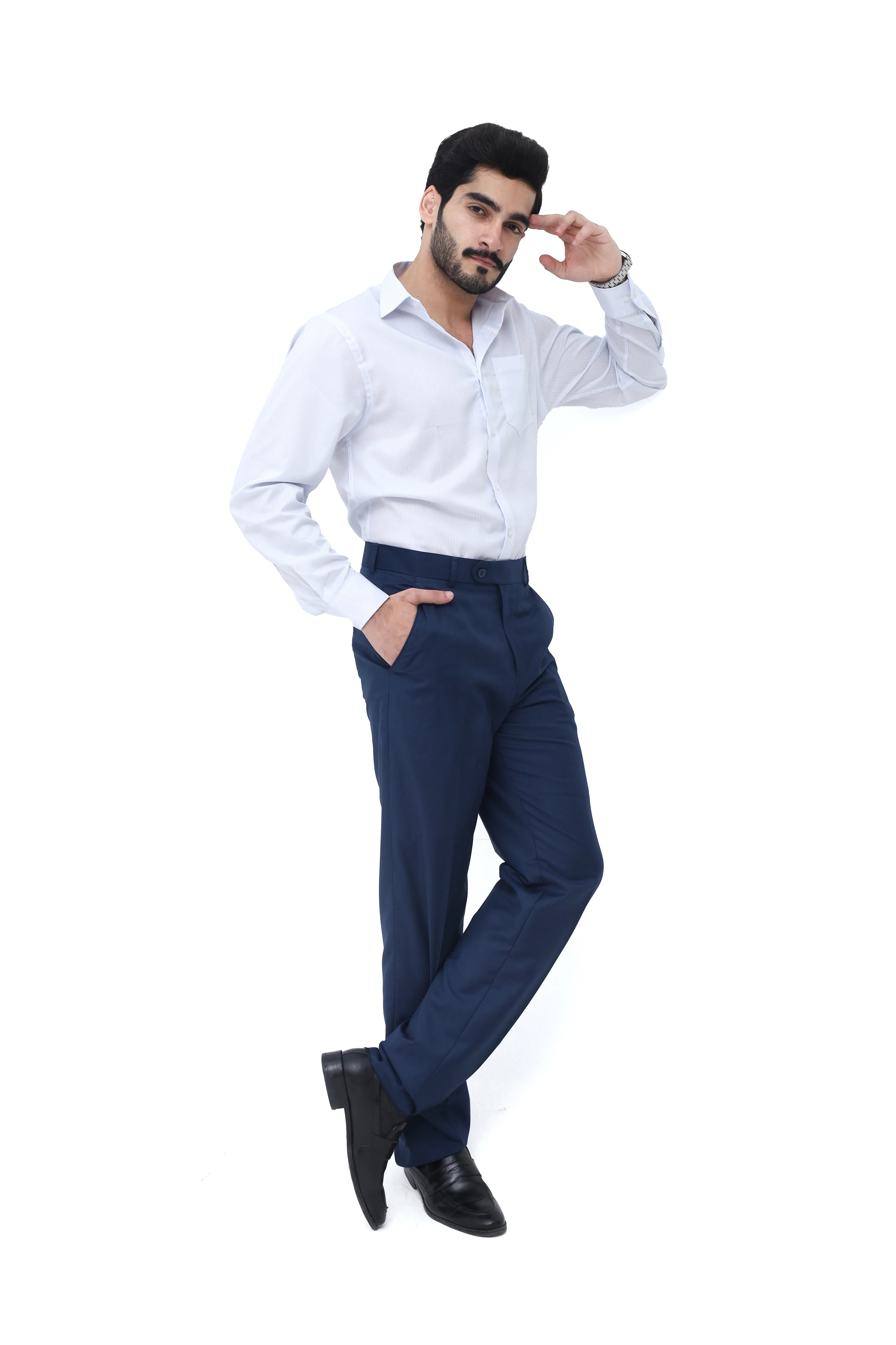 Classic Navy Blue Formal Trousers