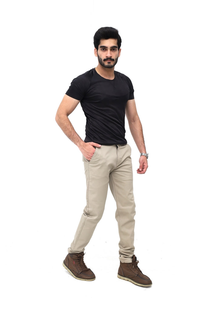 Beige Brown Indigo Relaxed Fit Chinos