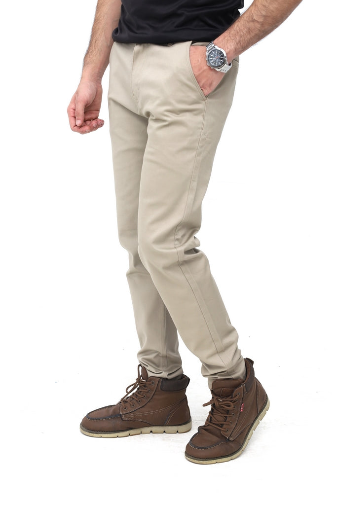 Beige Brown Indigo Relaxed Fit Chinos