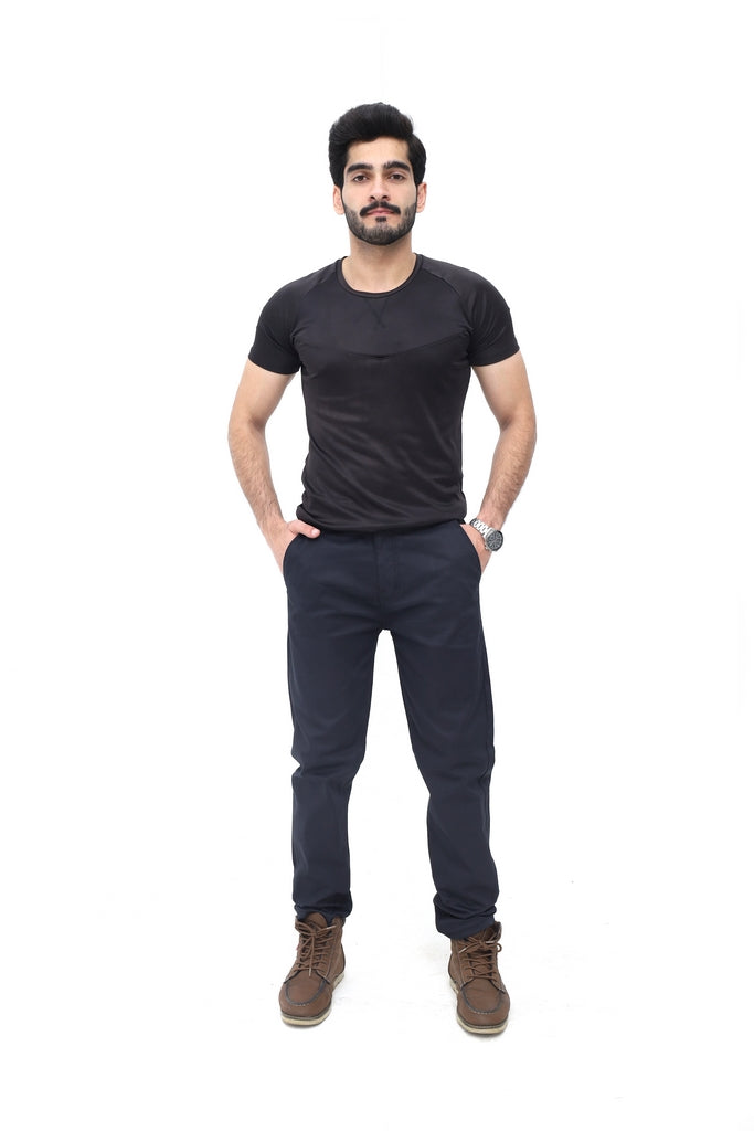 Denim Black Indigo Relaxed Fit Chinos