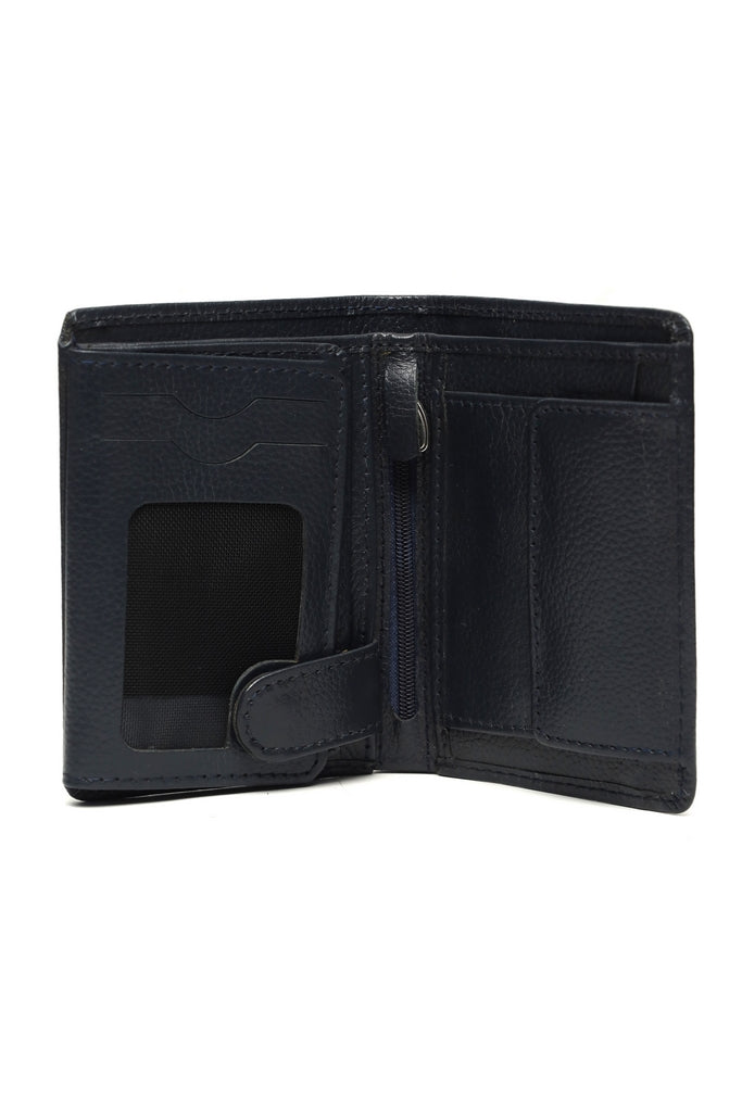 Textured Pebble-Grain Vertical Executive Wallet