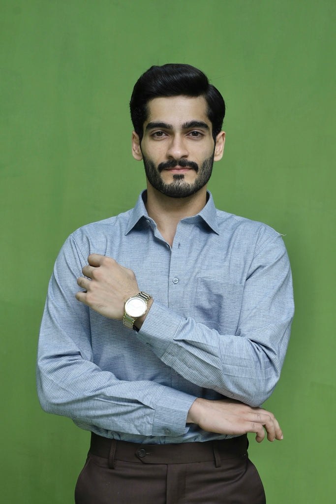 Men's Slate Blue Formal Shirt