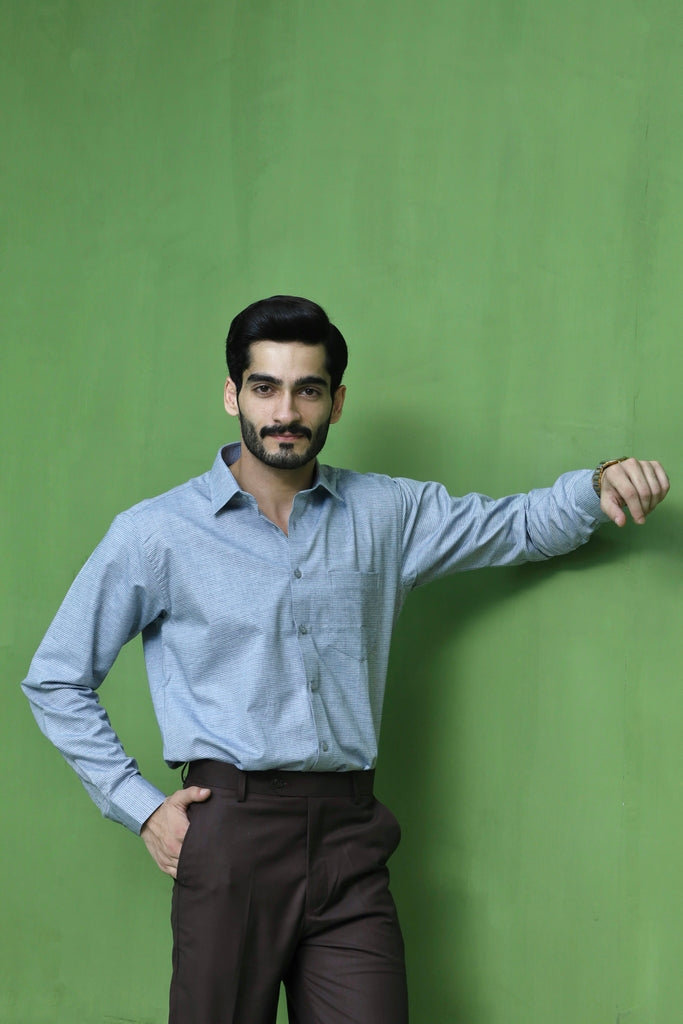 Men's Slate Blue Formal Shirt