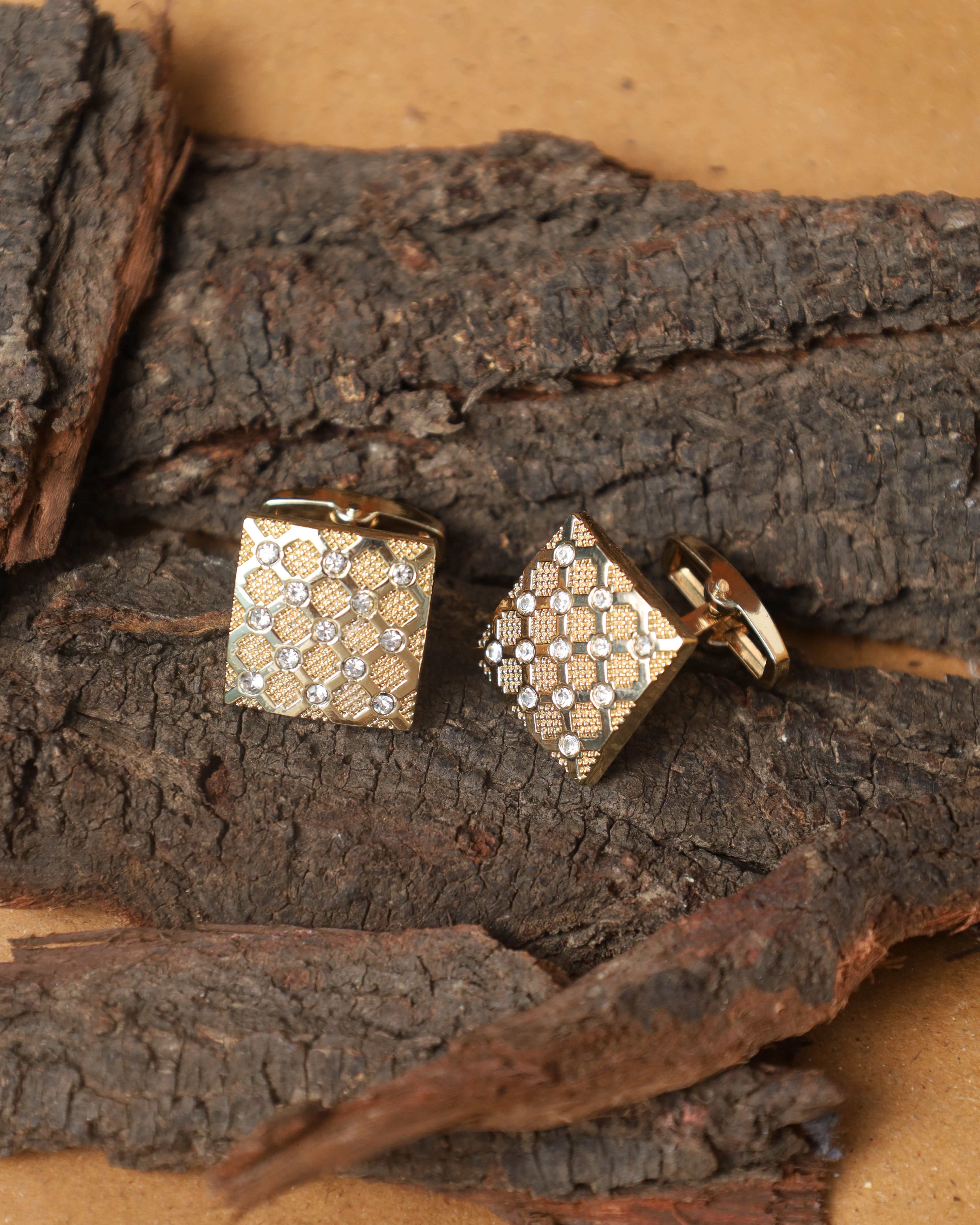 Gold-Tone Geometric Cufflinks