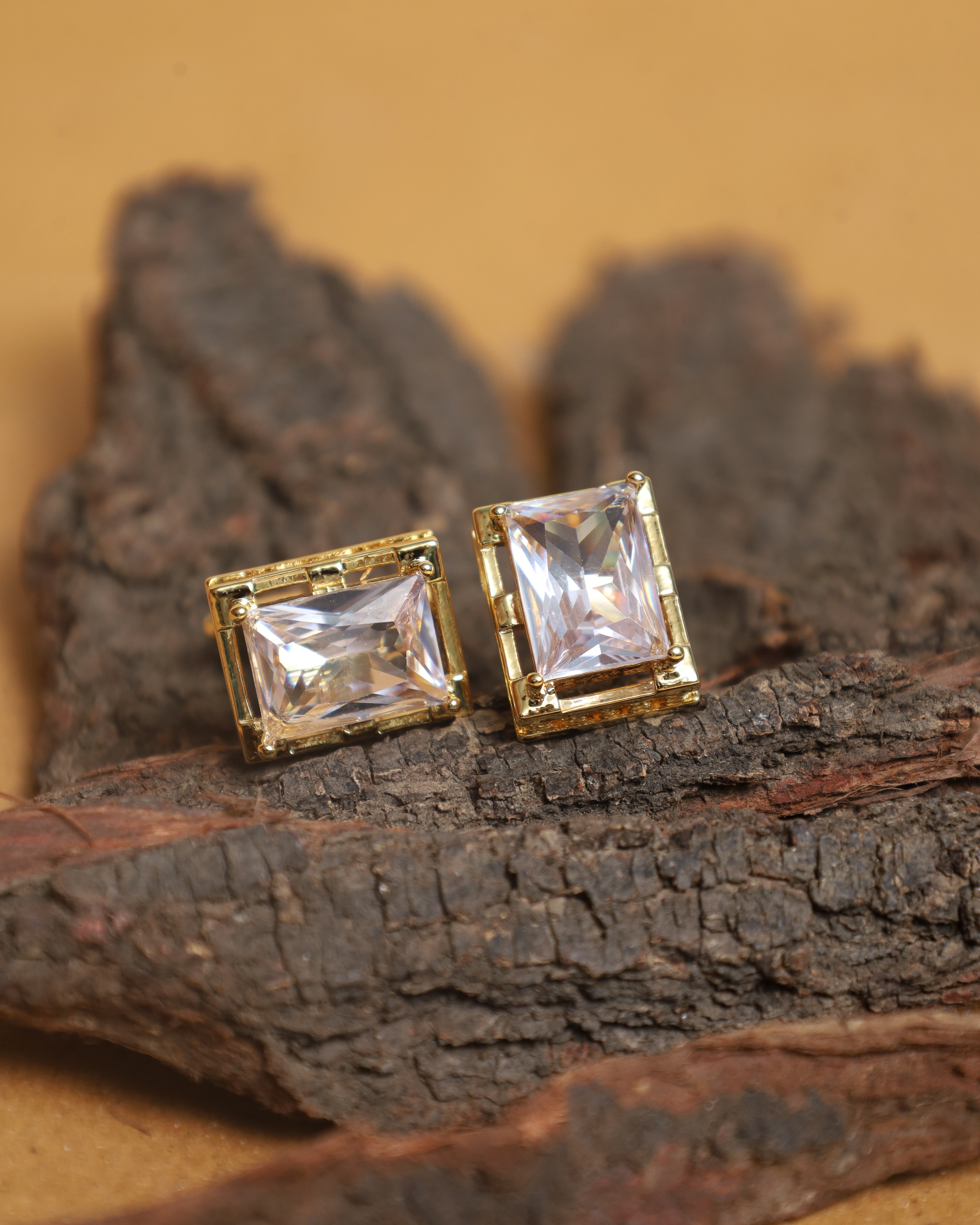 Gold-Tone  Rectangular Cufflinks