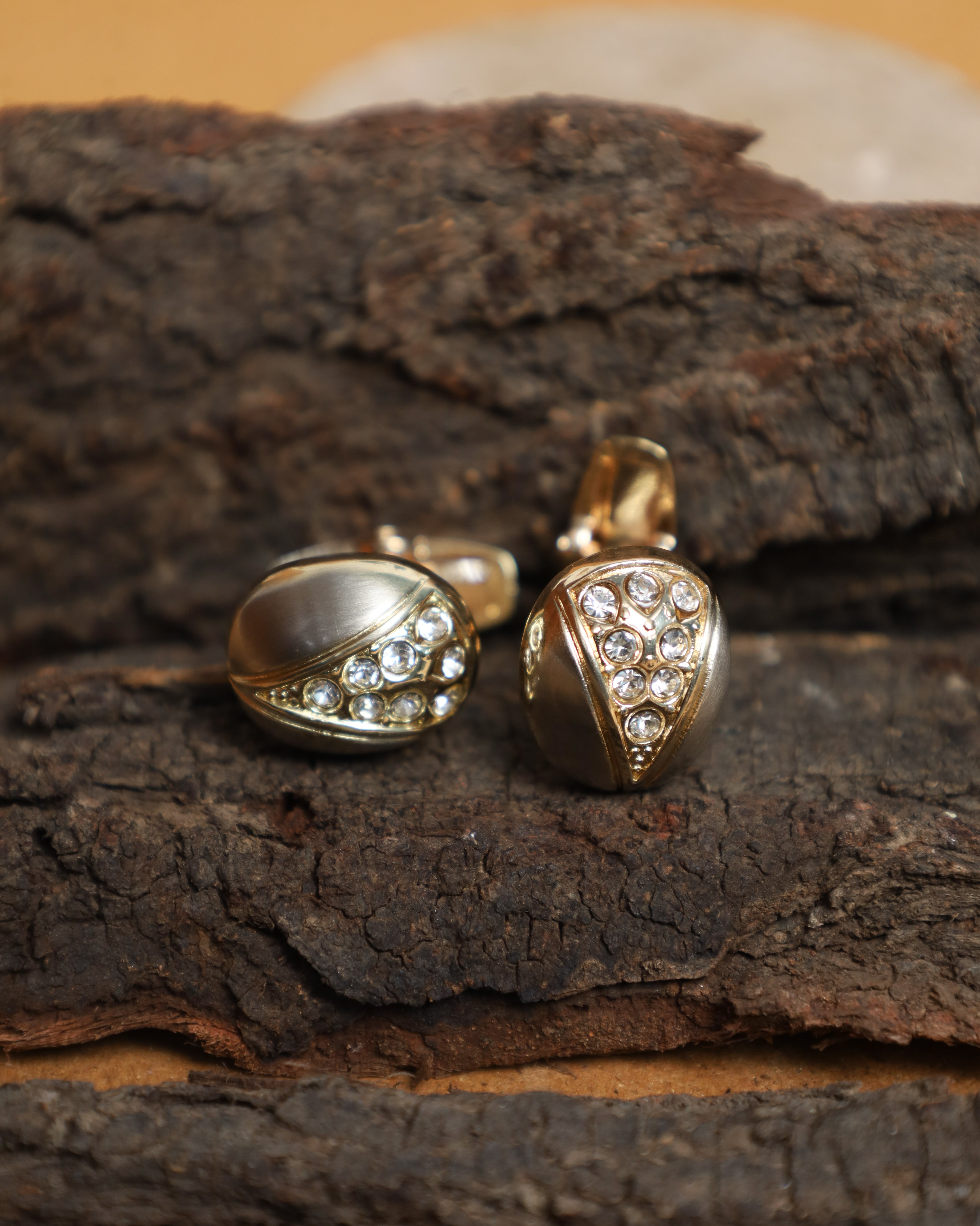 Gold-Tone Embellished Classic Cufflinks