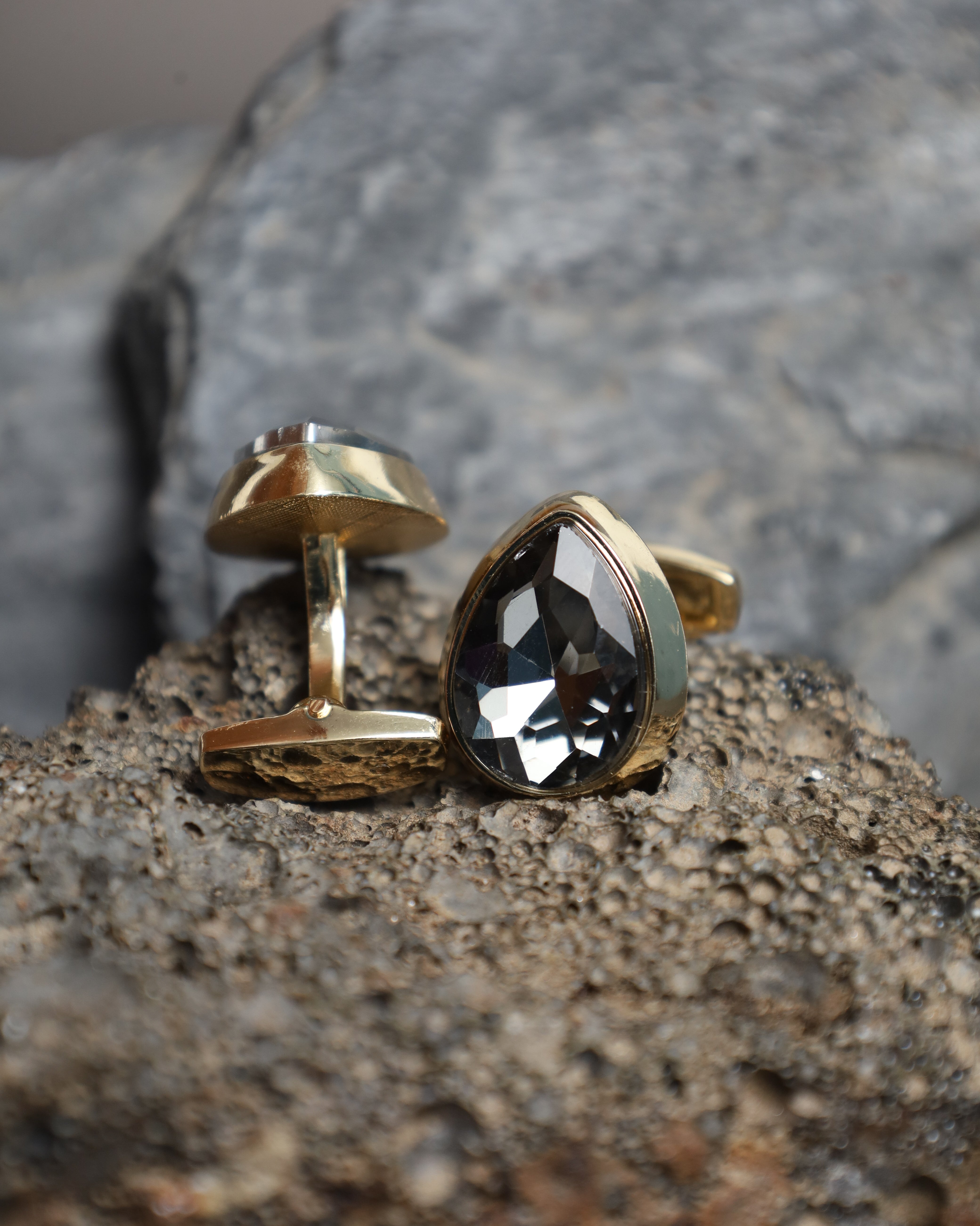 Gold-Tone Faceted Cufflinks