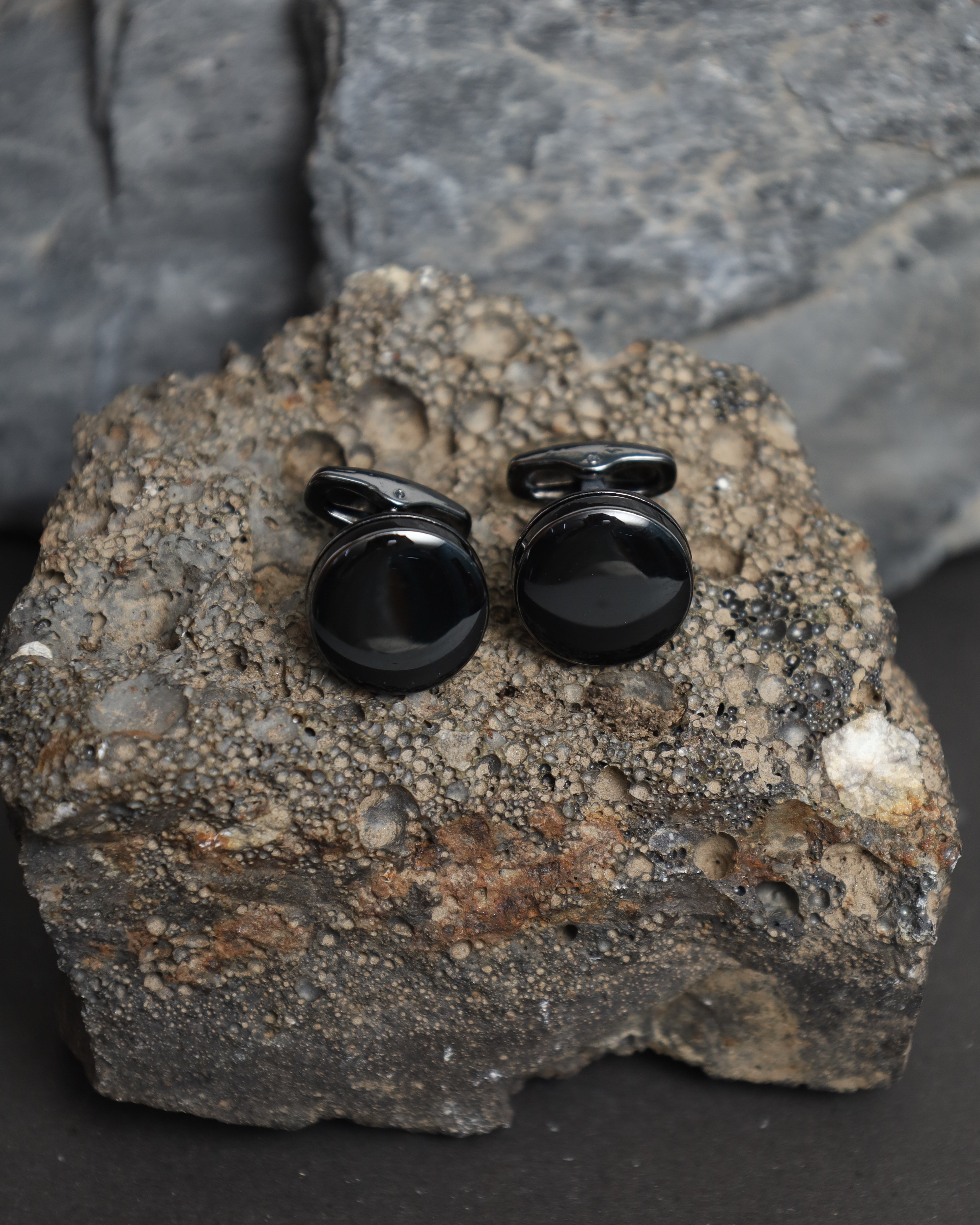 Black Onyx Round Cufflinks