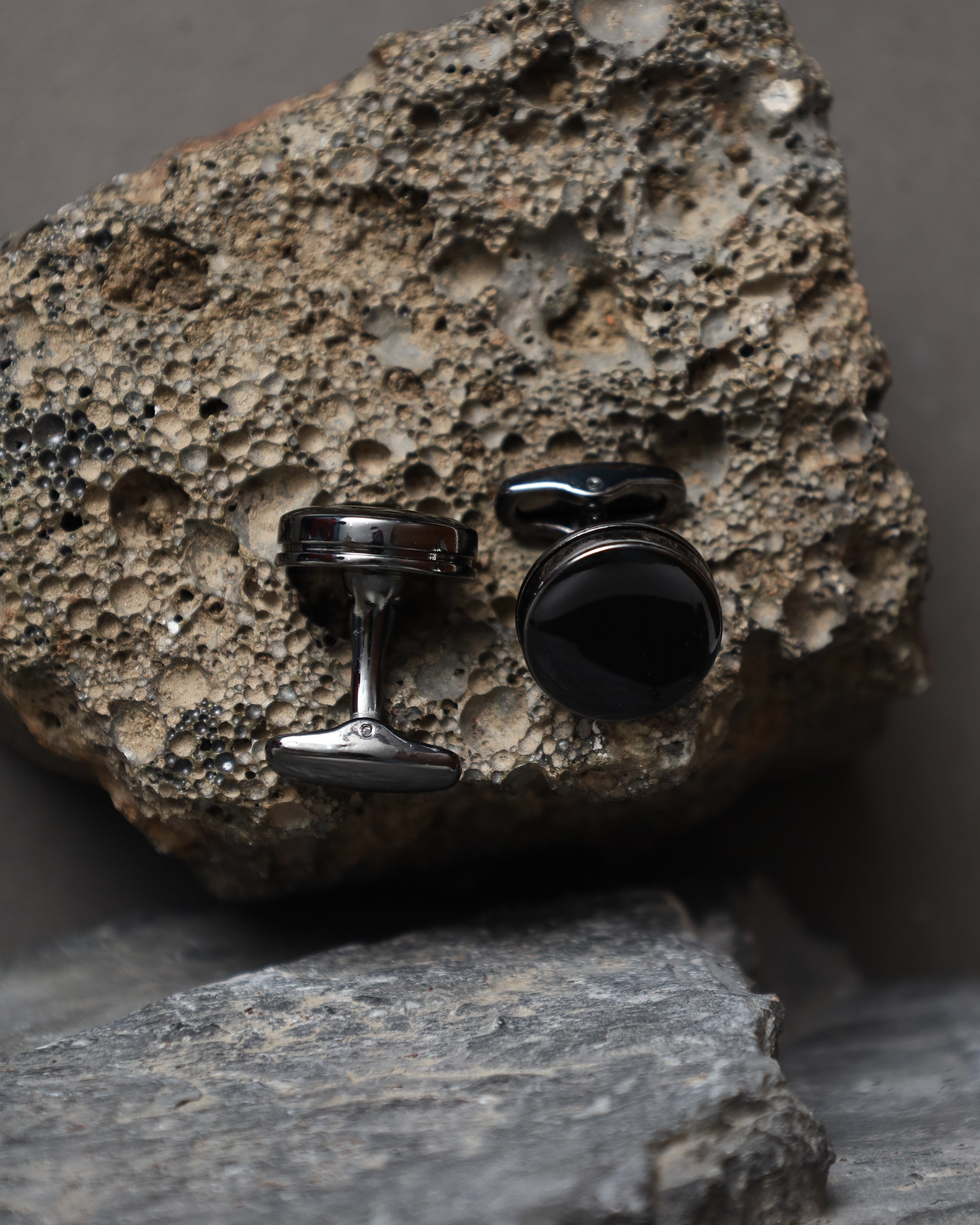 Black Onyx Round Cufflinks