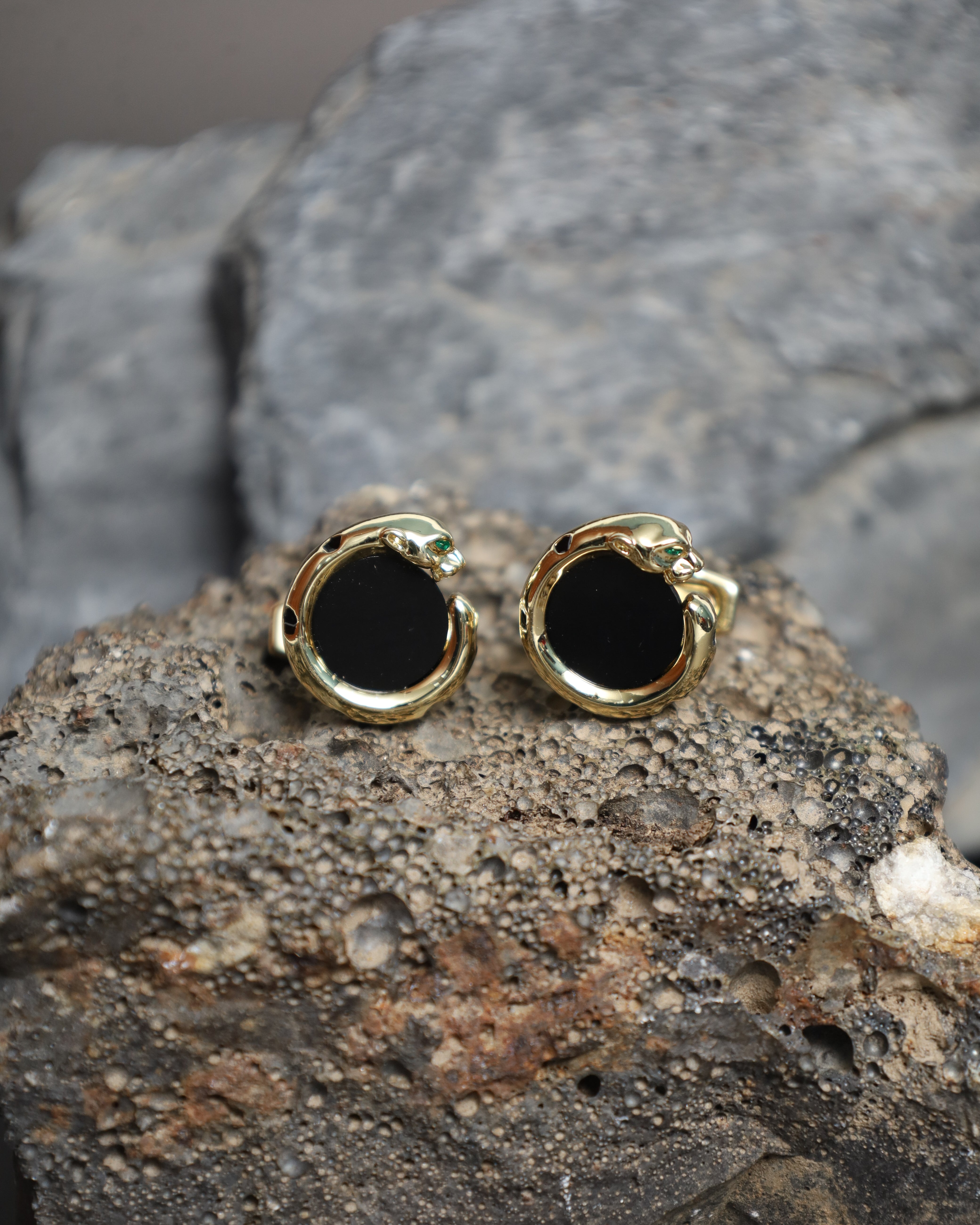 Gold & Black Panther Cufflinks