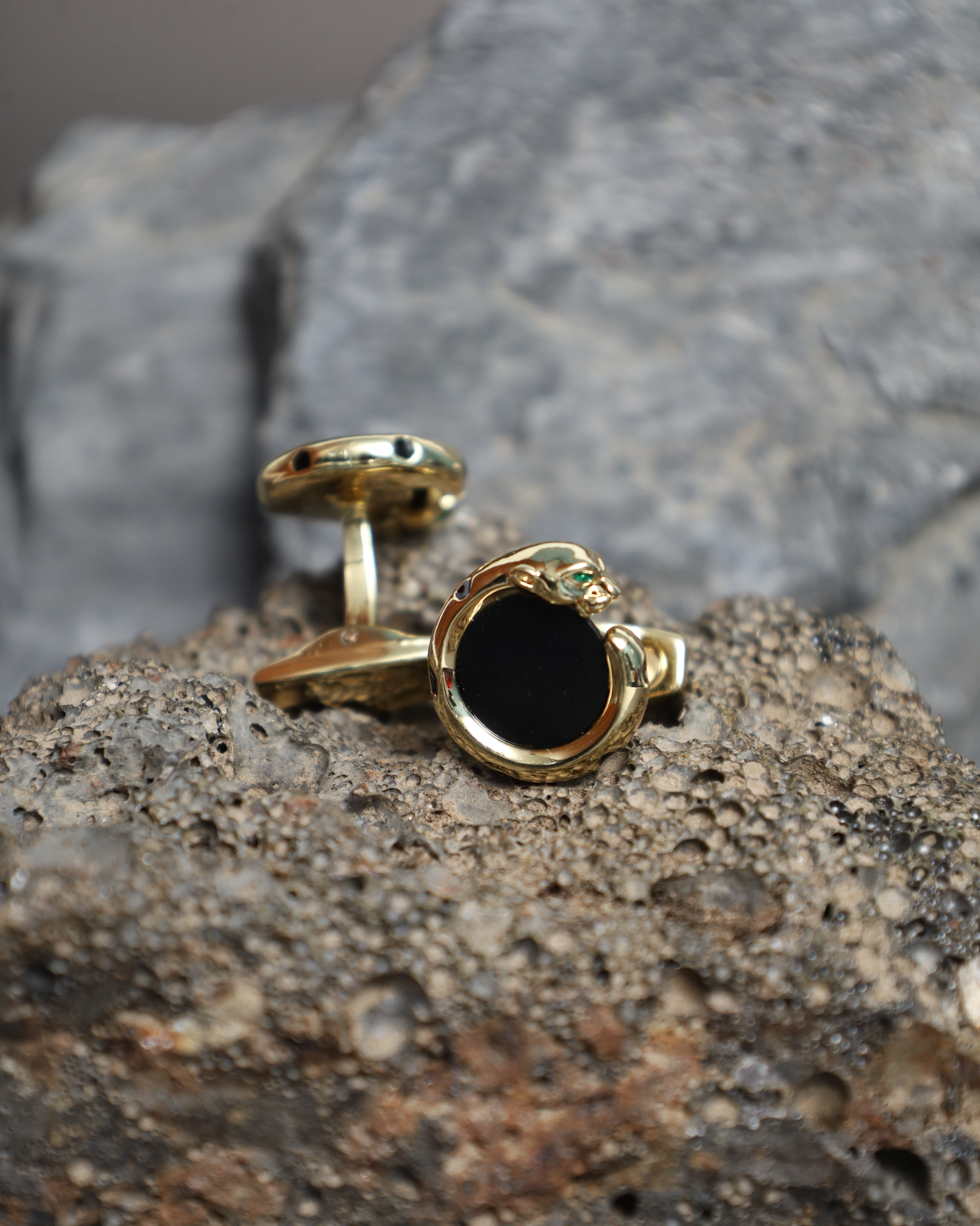 Gold & Black Panther Cufflinks