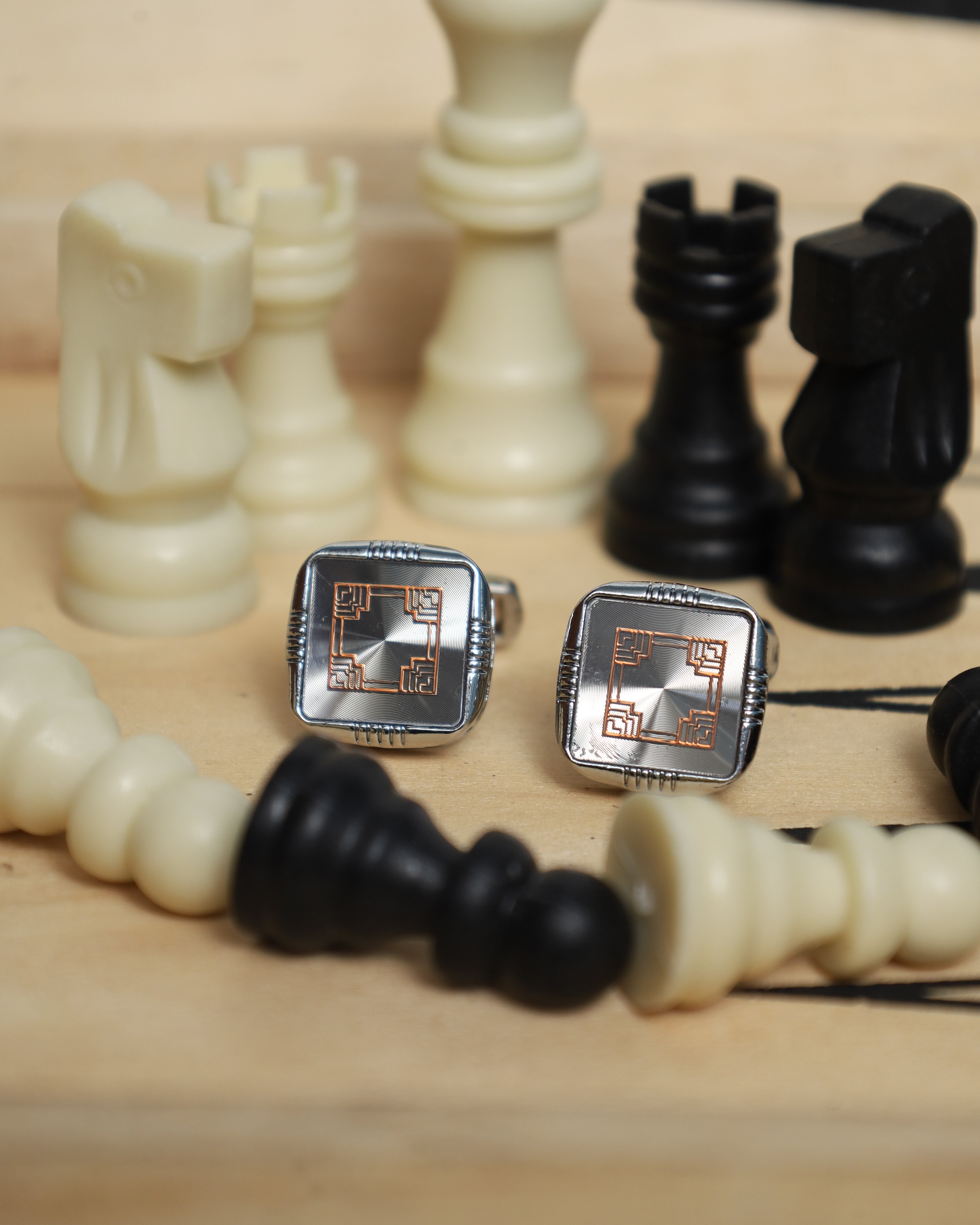 Silver & Rose Gold Square Cufflinks