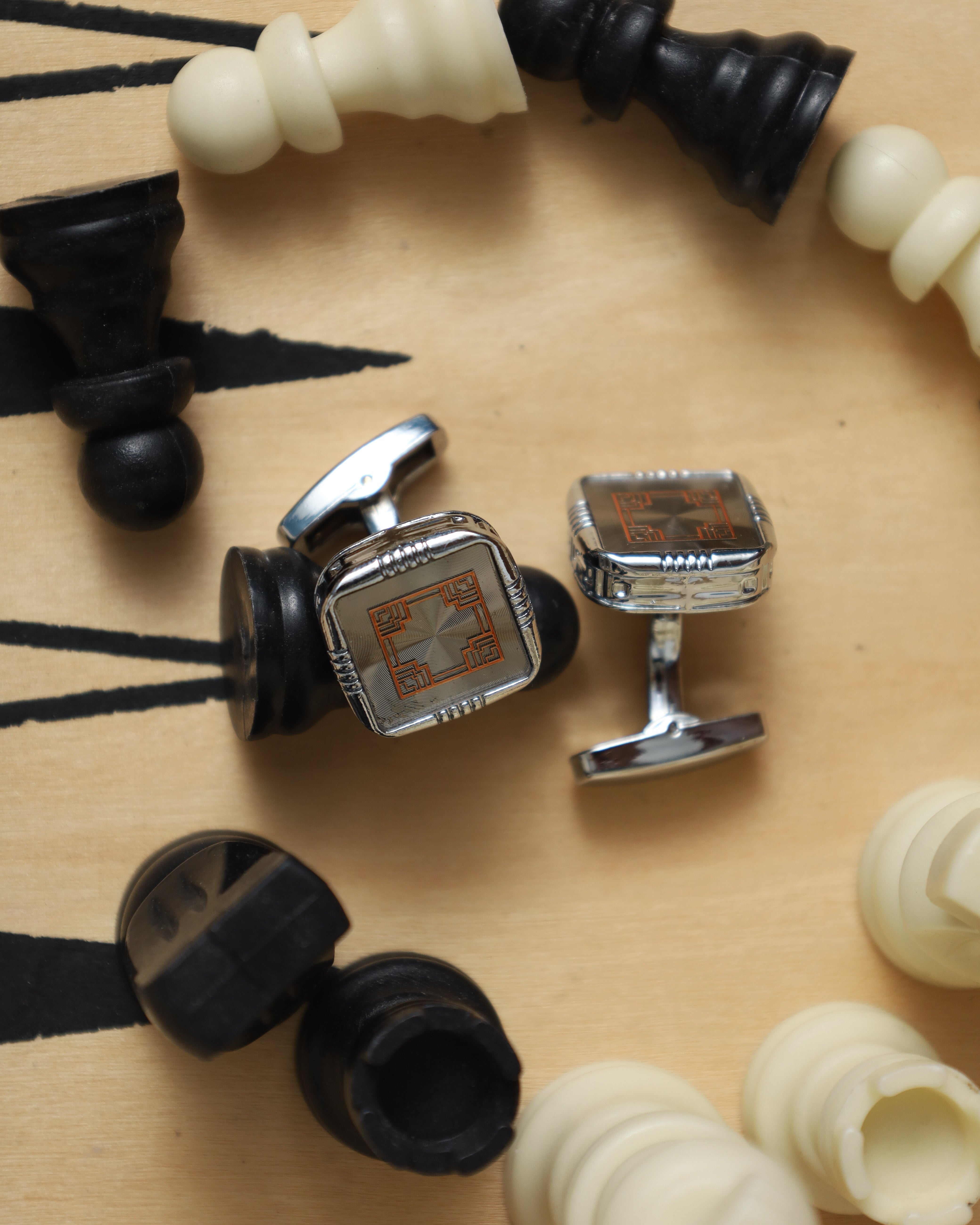 Silver & Rose Gold Square Cufflinks