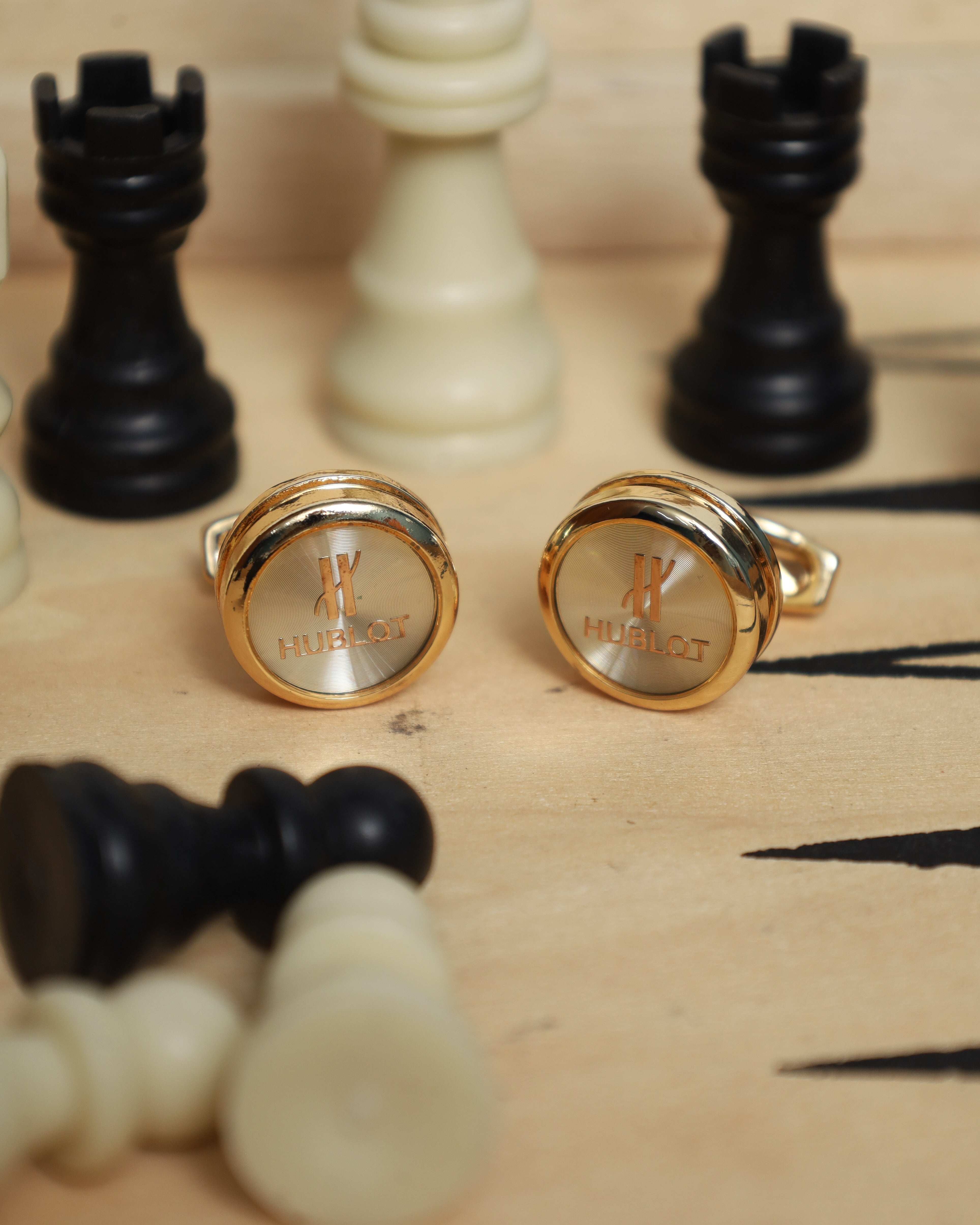 Gold Round Luxe Cufflinks