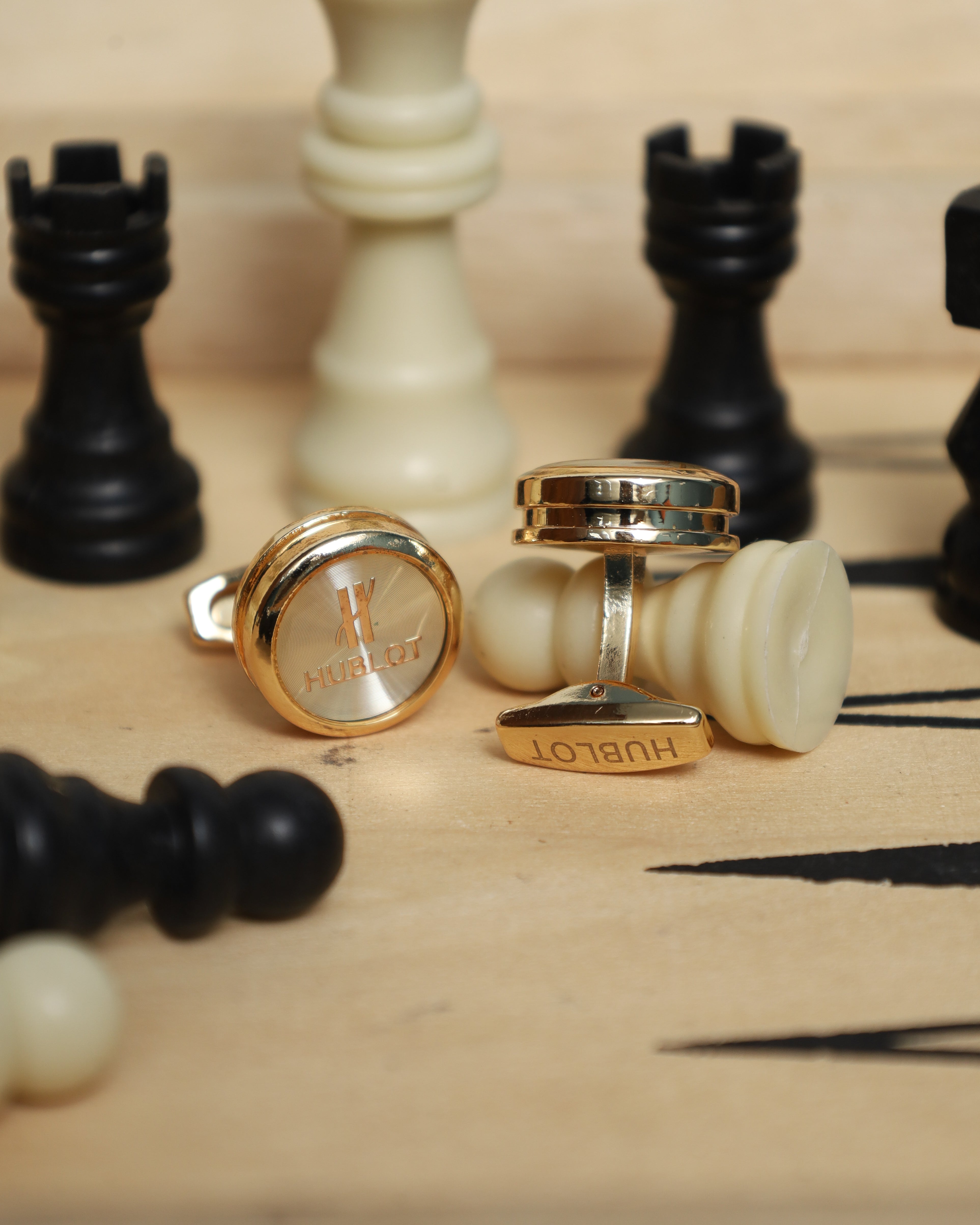 Gold Round Luxe Cufflinks