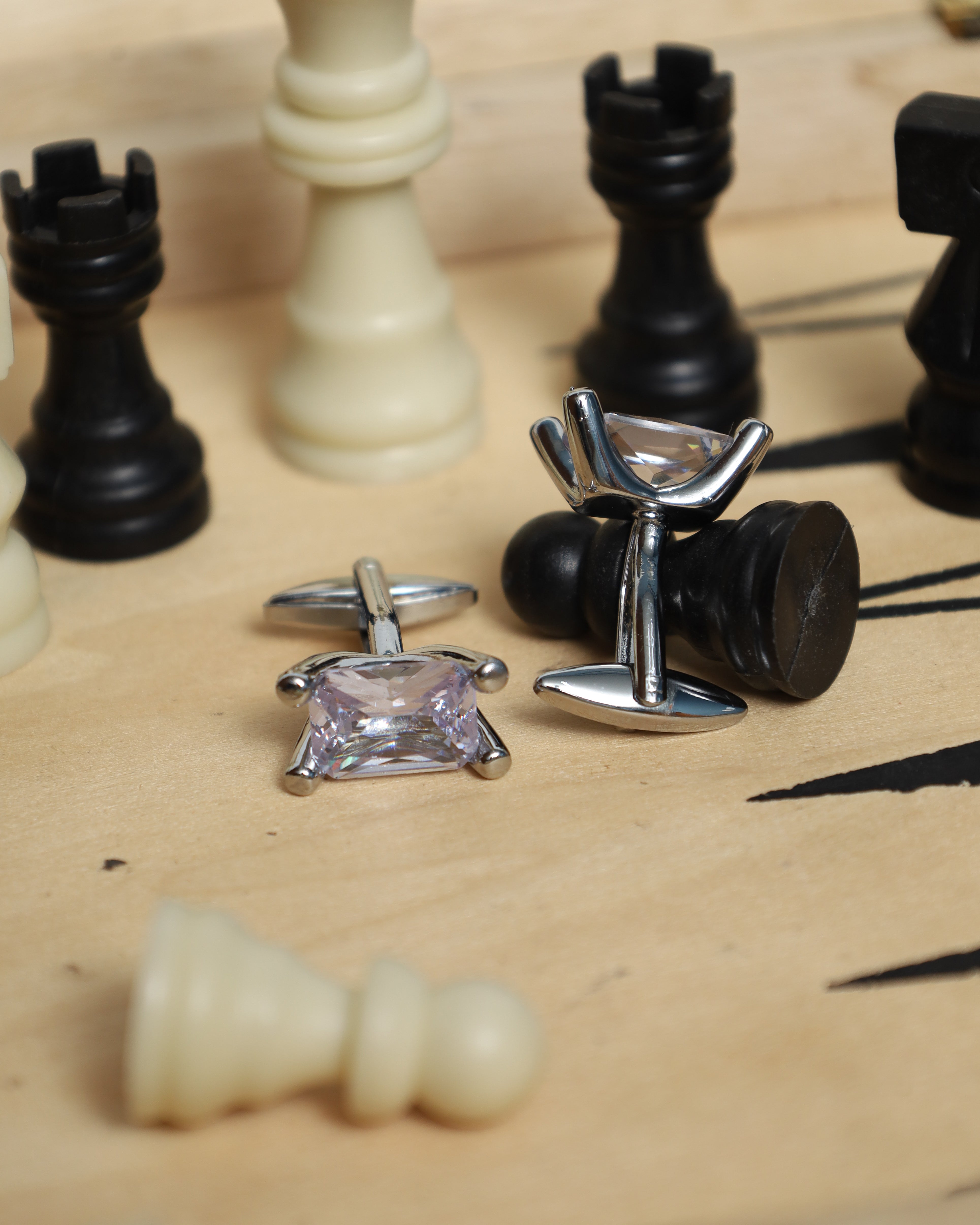 Silver Crystal Luxe Cufflinks