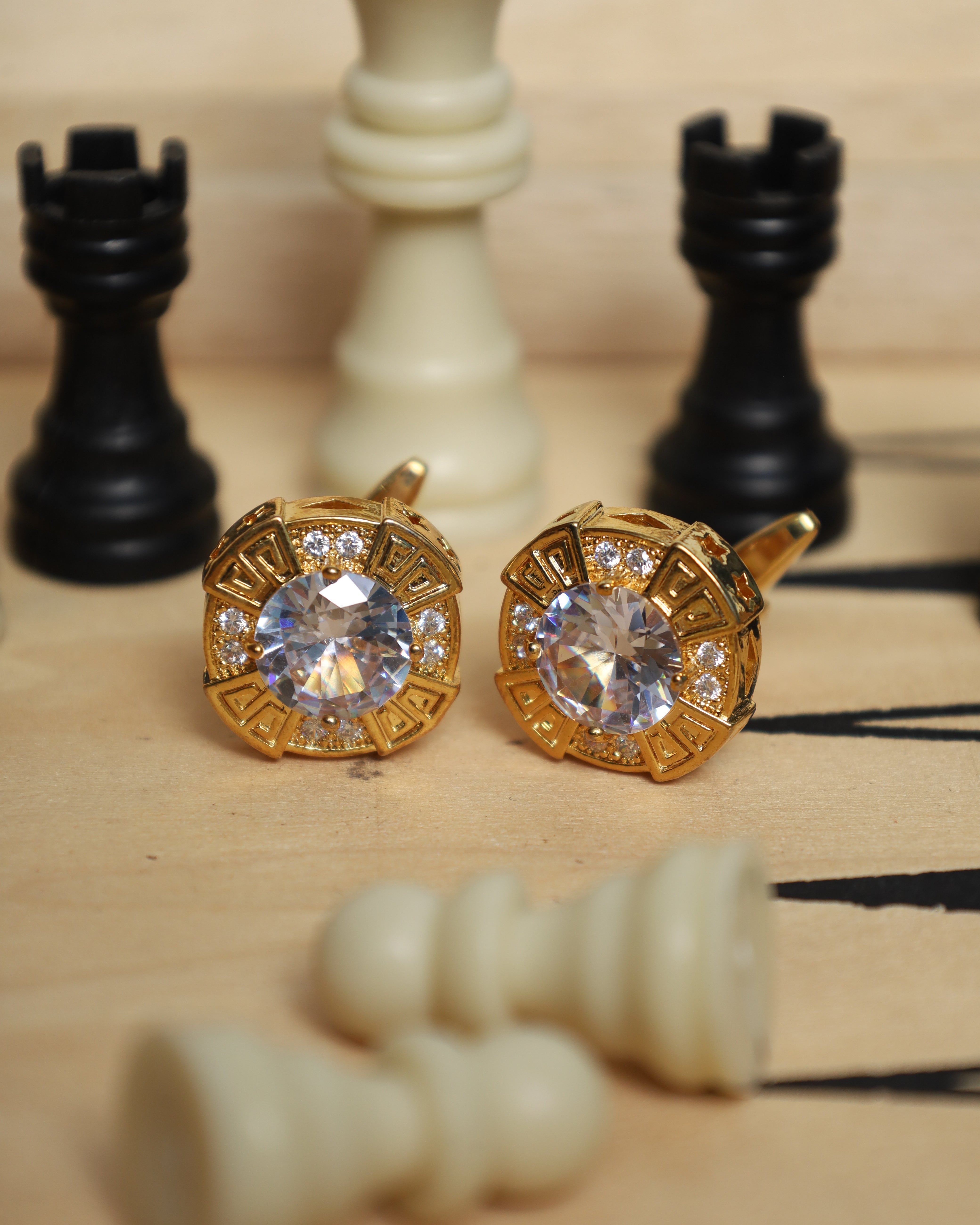 Gold Crystal Luxe Cufflinks