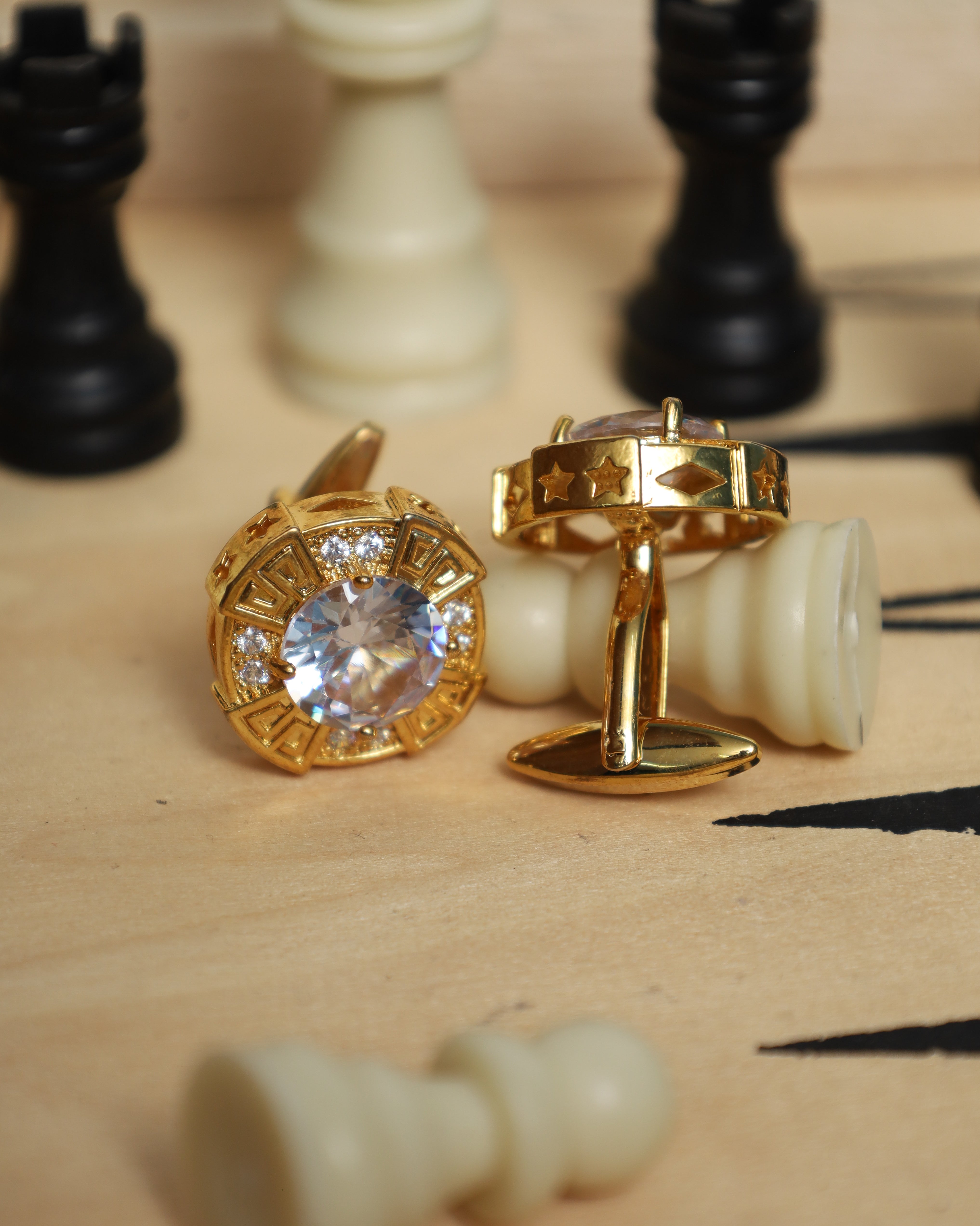 Gold Crystal Luxe Cufflinks