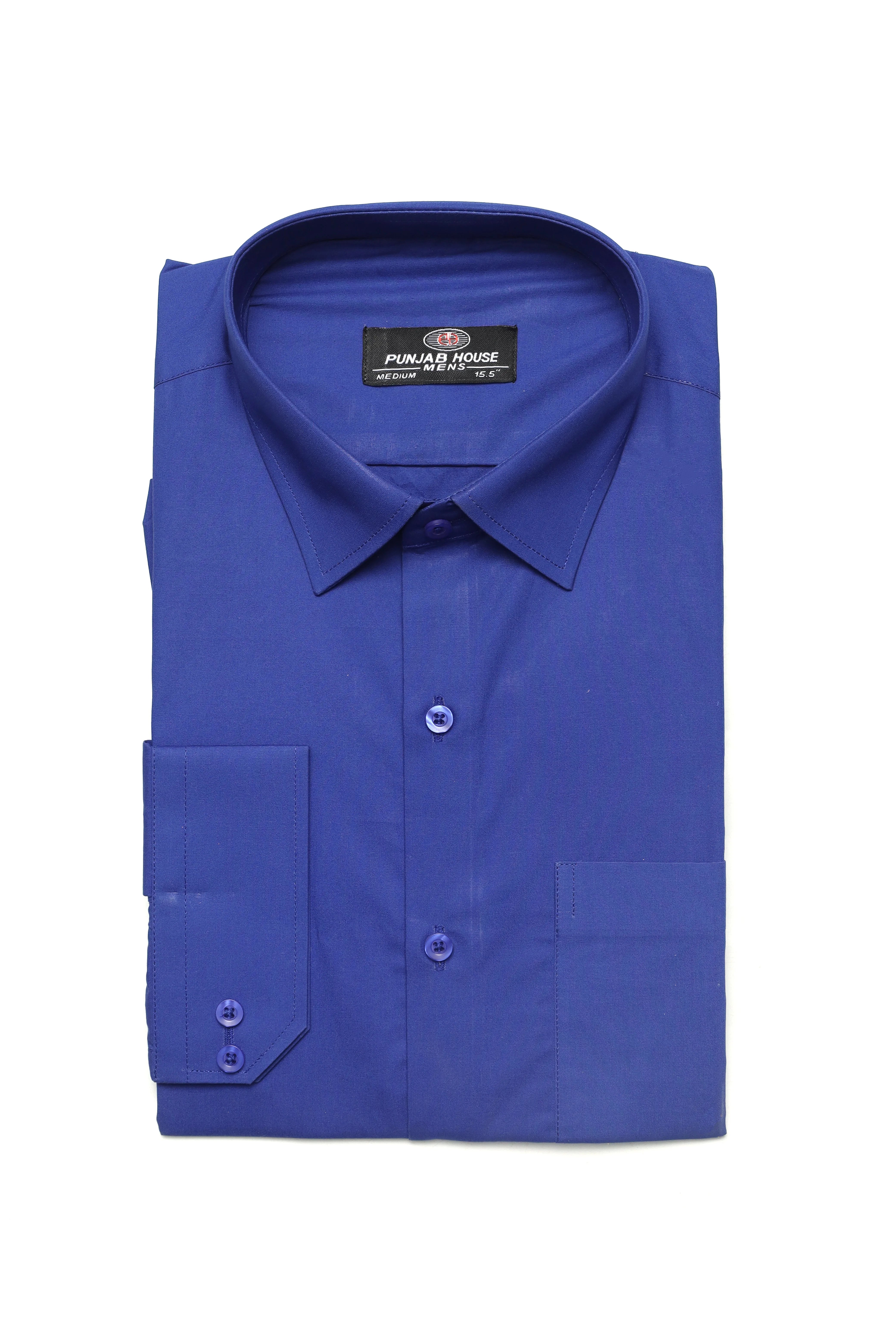 Dark Blue Formal Plain Shirt