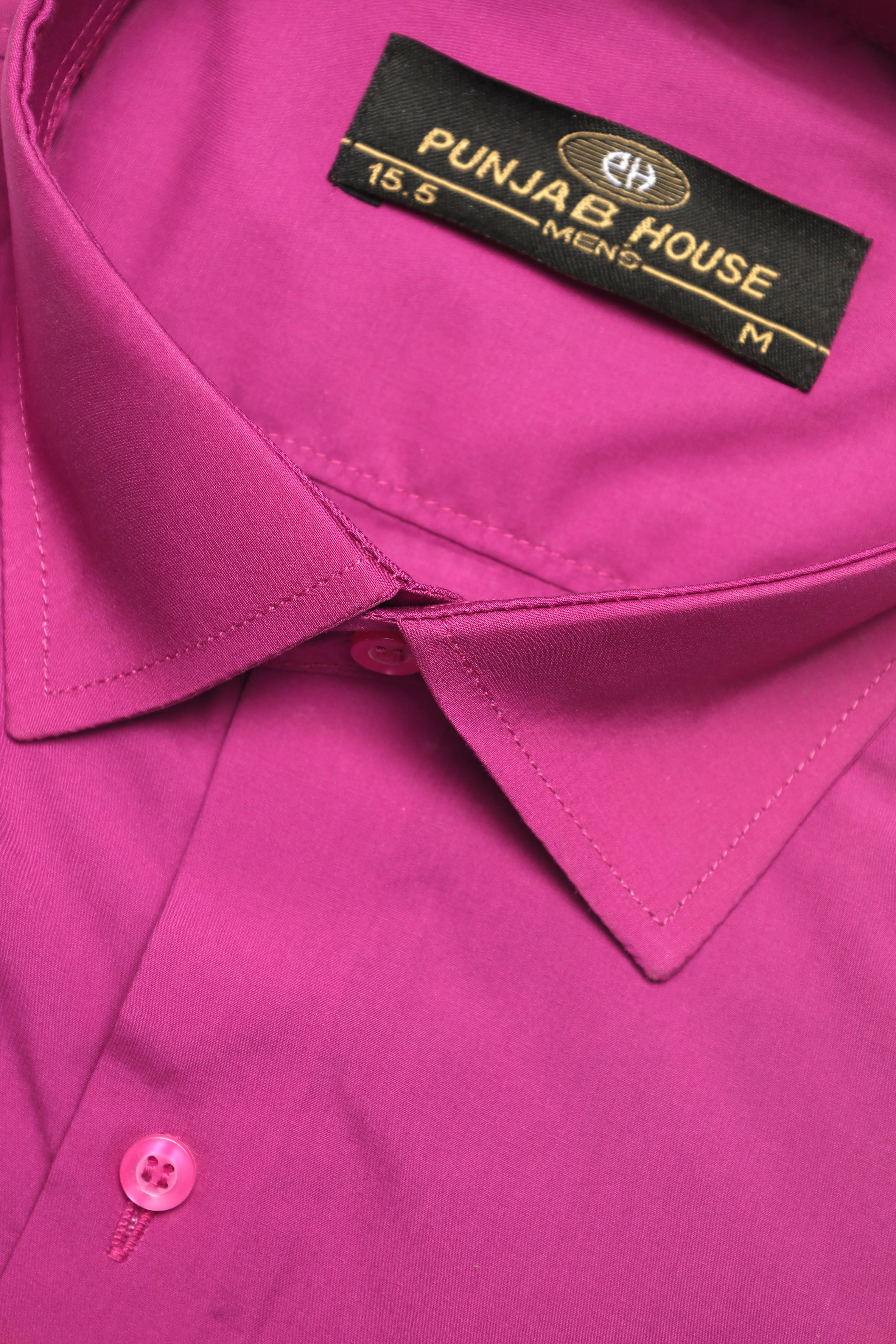 Dark Pink Formal Plain Shirt