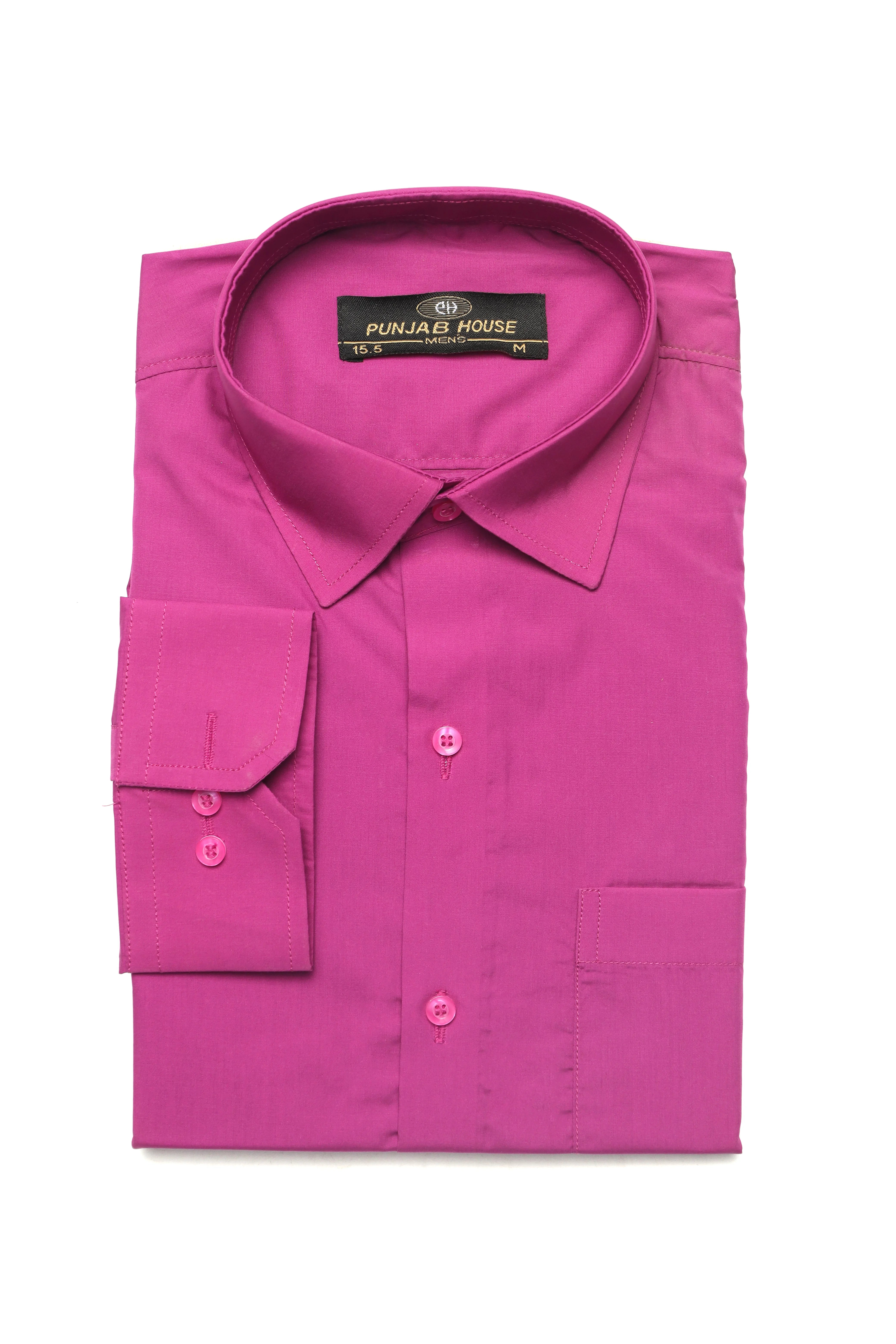 Dark Pink Formal Plain Shirt