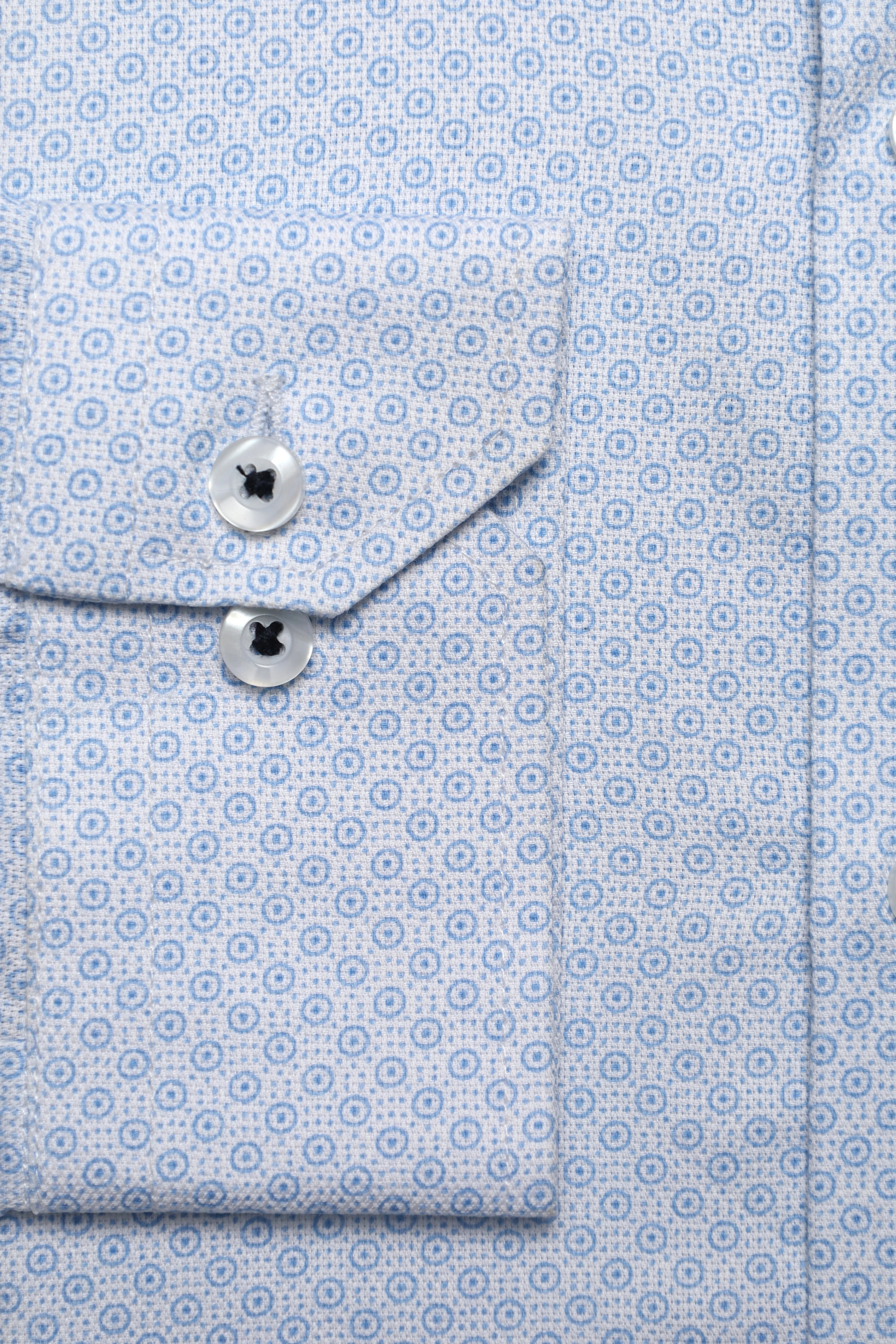 Micro-Pattern Light Blue Designer Shirt