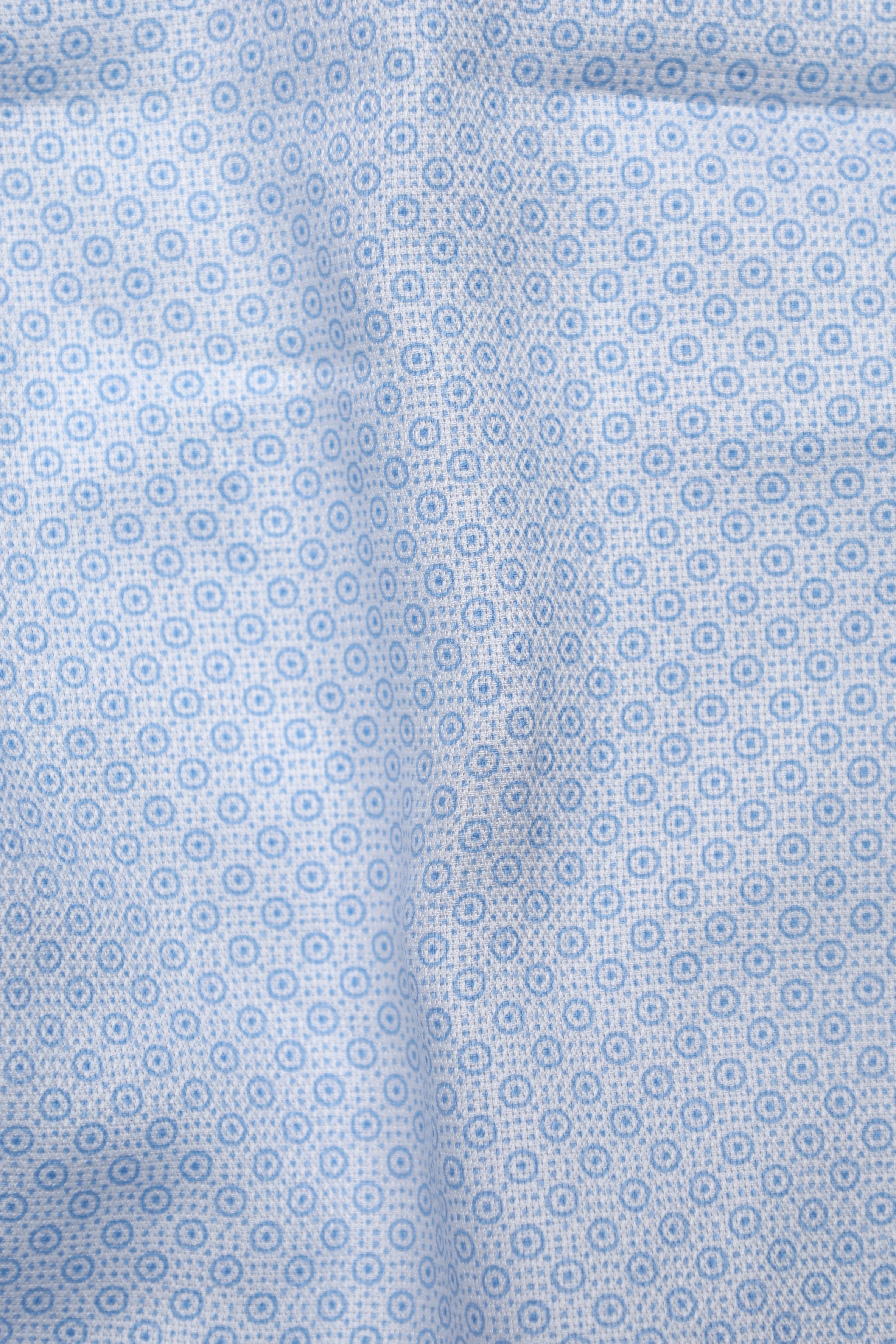 Micro-Pattern Light Blue Designer Shirt