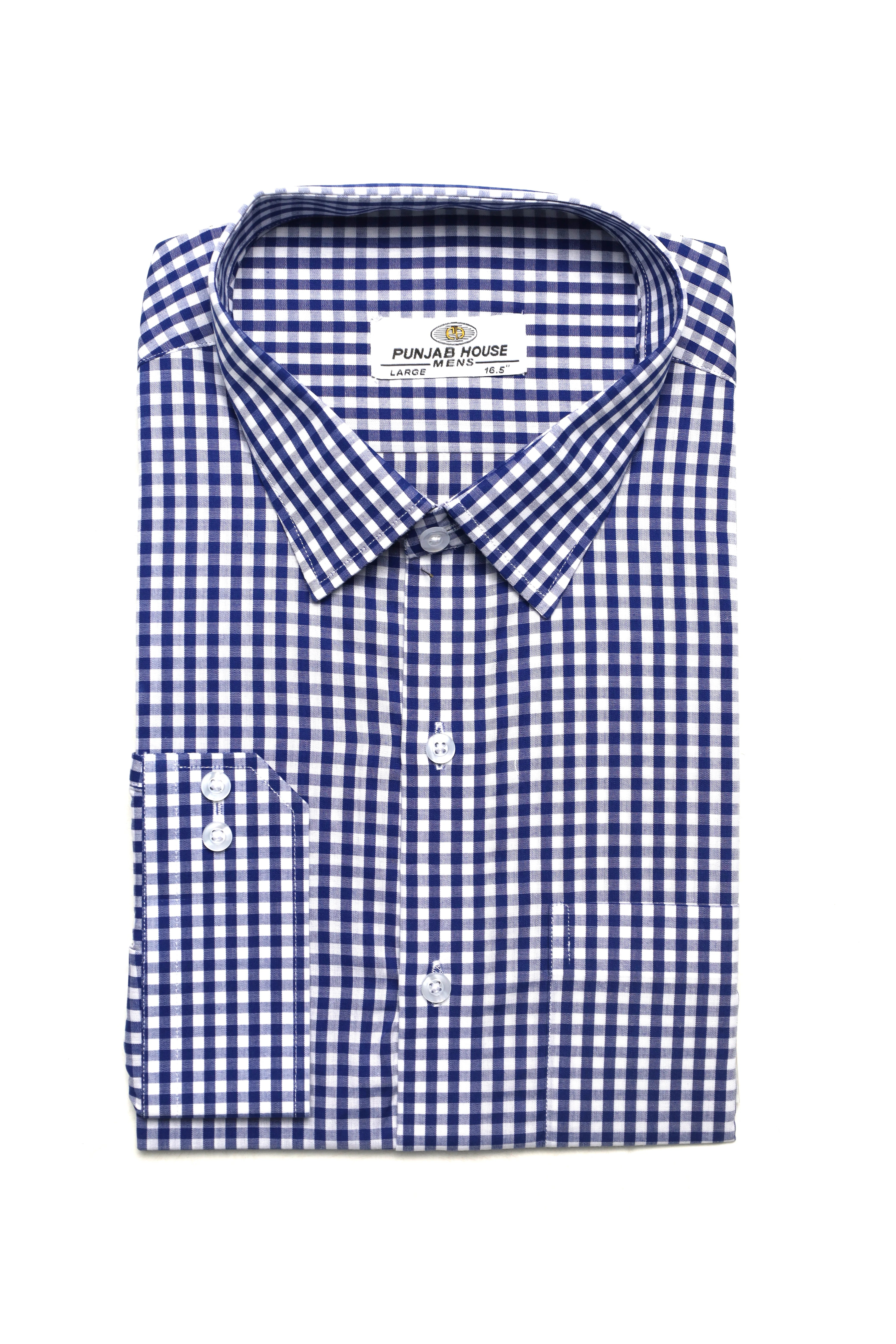White Bold Stripe Dark Blue Check Formal Shirt