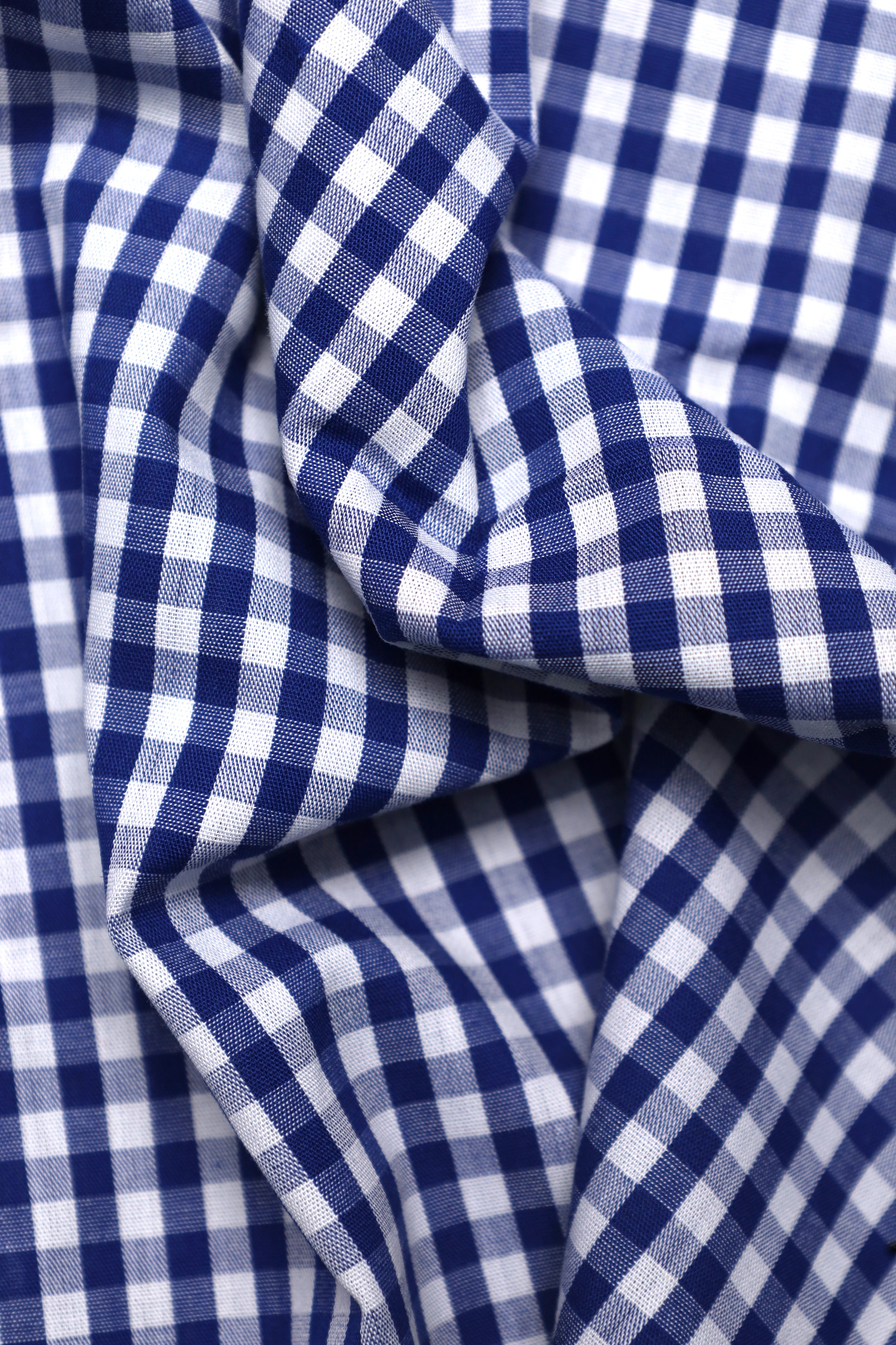 White Bold Stripe Dark Blue Check Formal Shirt
