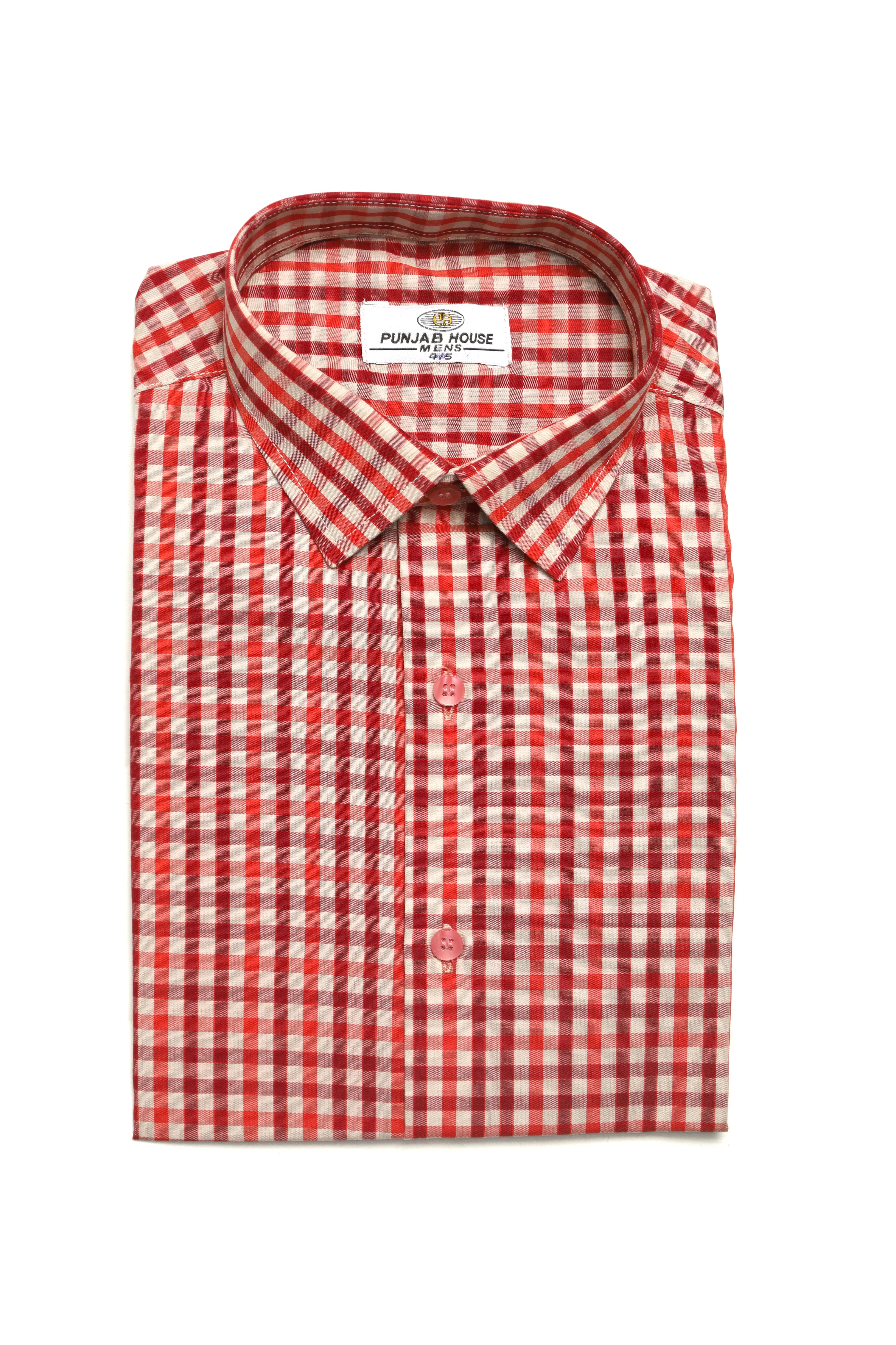 Punjab House Classic Red Gingham Formal Check Shirt