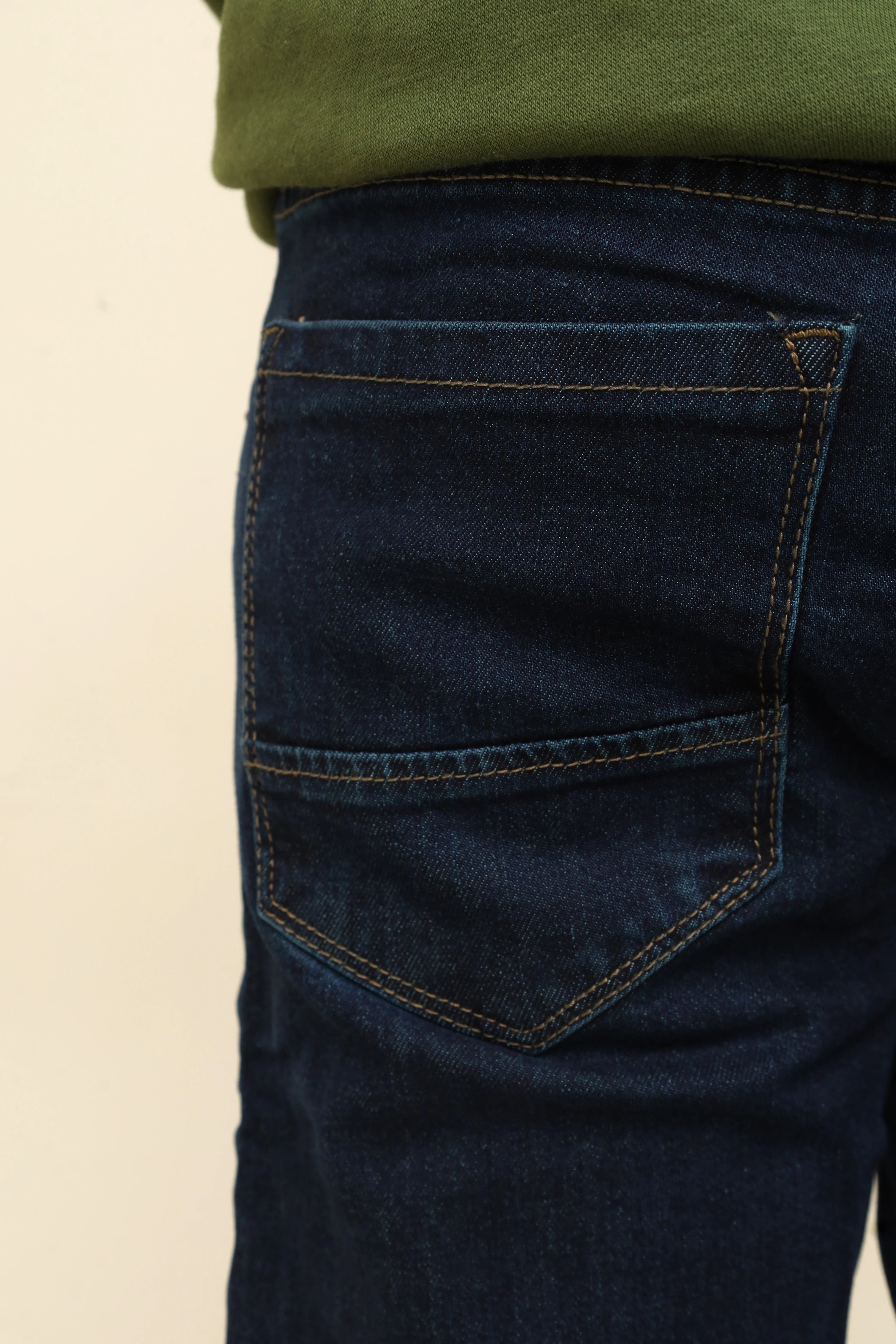 Deep Indigo Dark Blue Denim Jeans