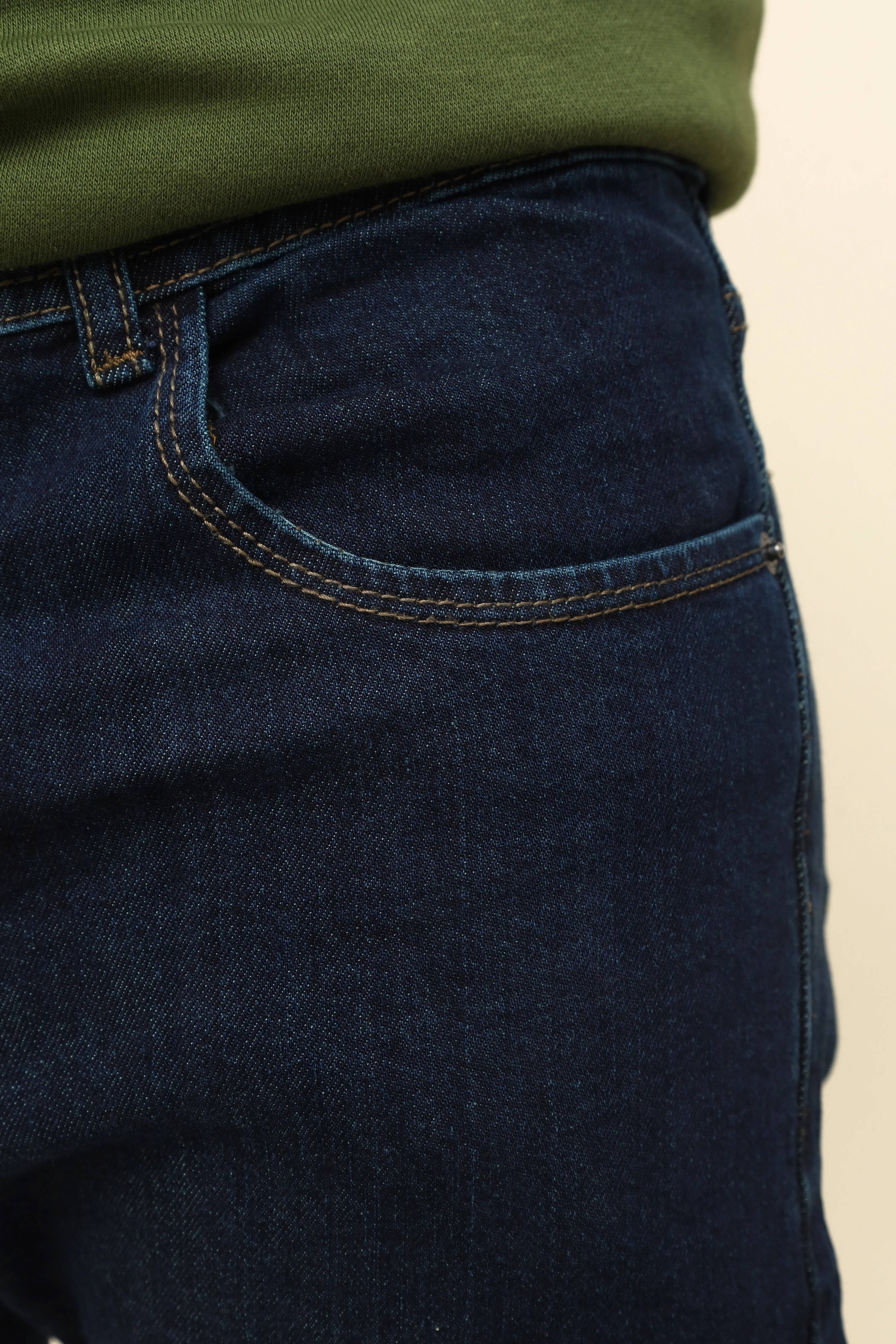 Deep Indigo Dark Blue Denim Jeans