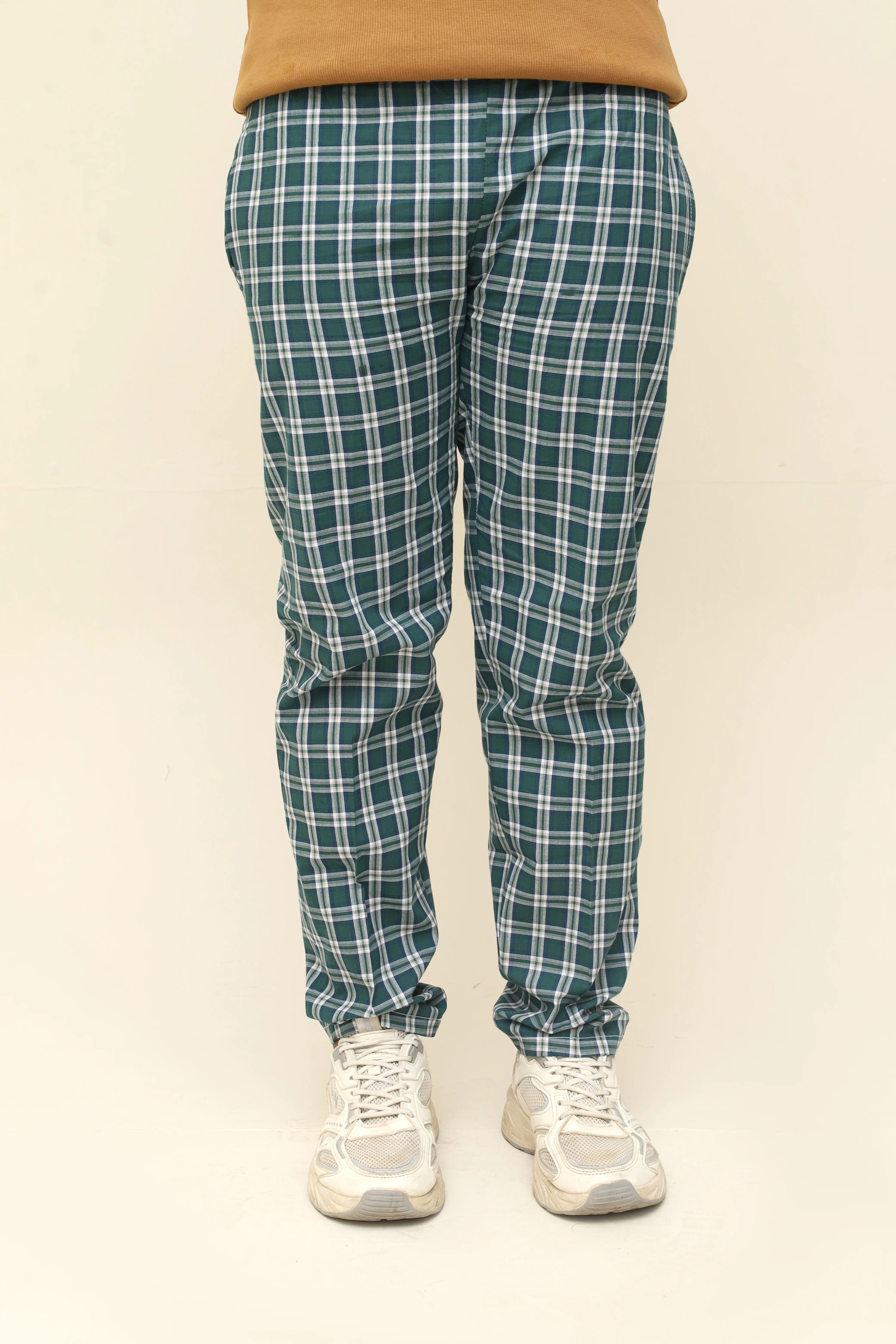 Men's Classic Tartan Plaid Green Night Trousers
