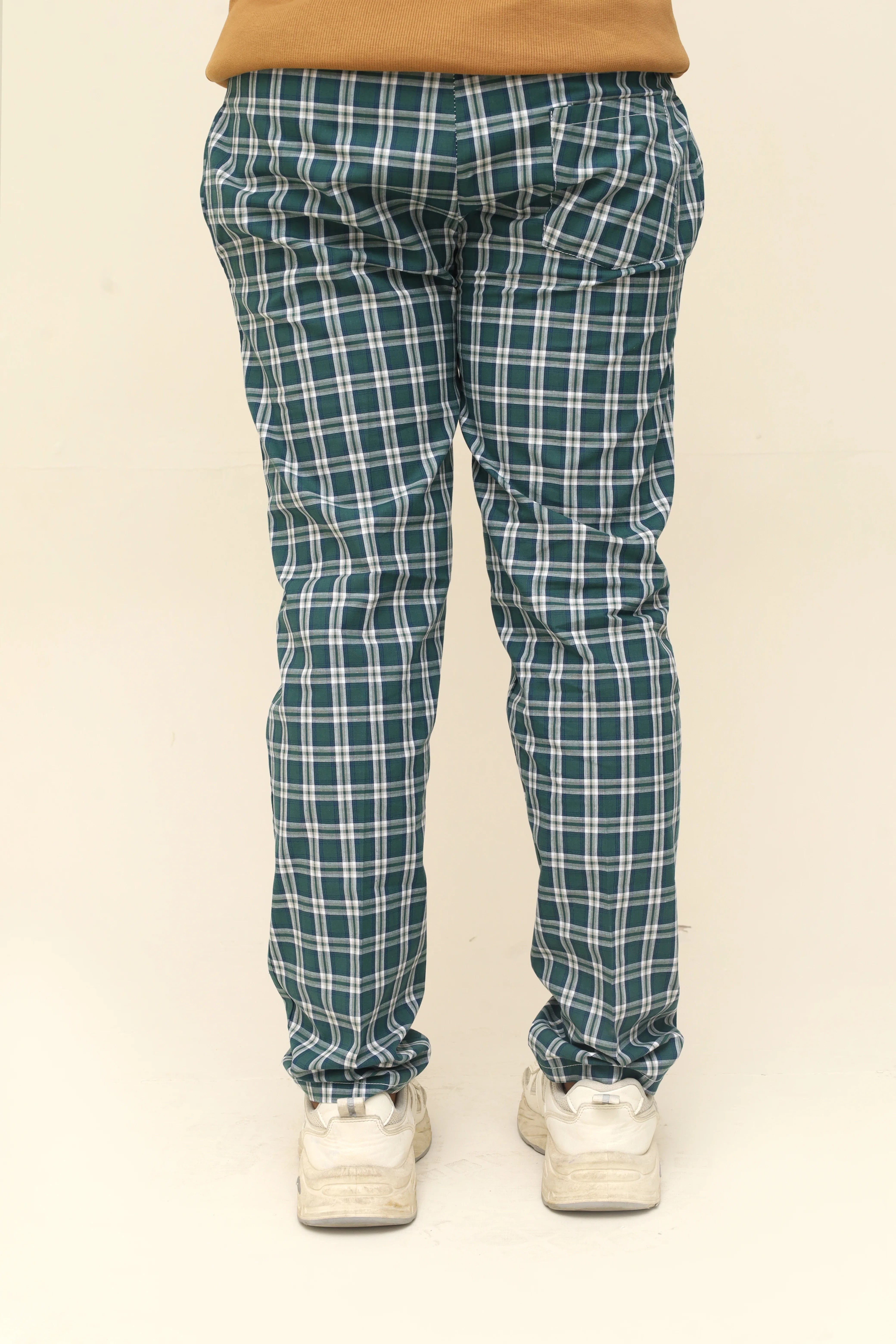 Men's Classic Tartan Plaid Green Night Trousers